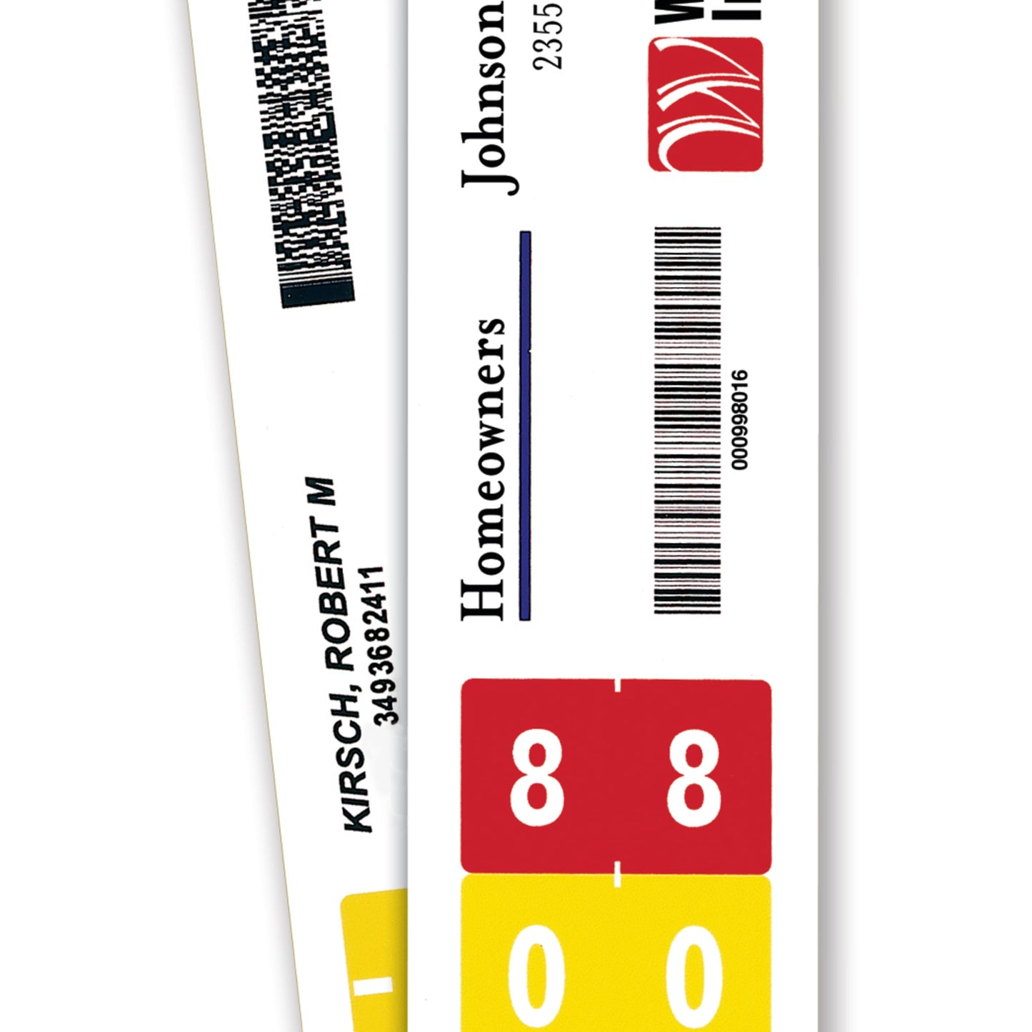 ColorBar®  Laser Labels, White Color, 1-7/16” X 8” Size, Set of 1, 086486024761