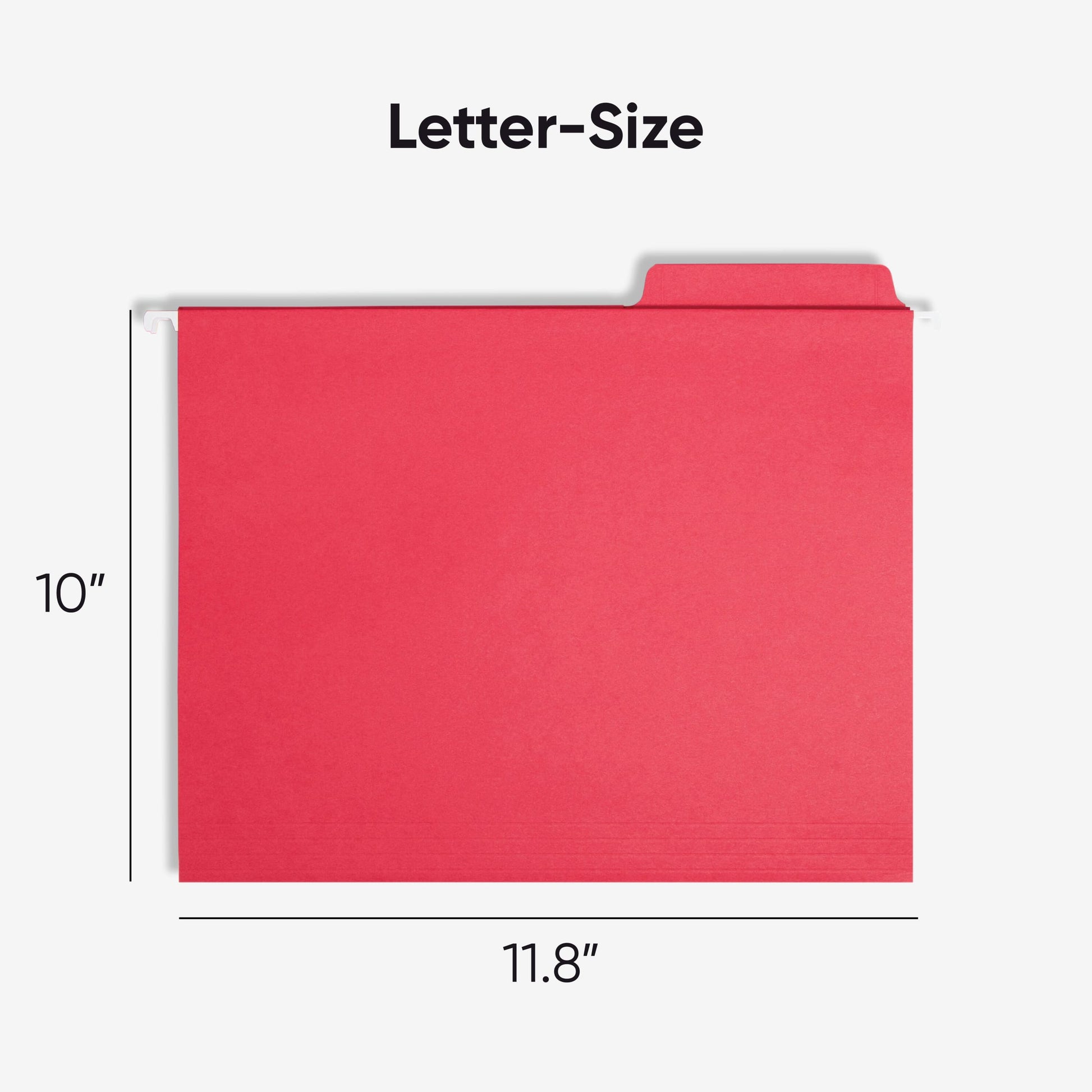 FasTab® Hanging File Folders, 1/3-Cut Tab, Red Color, Letter Size, Set of 20, 086486640961
