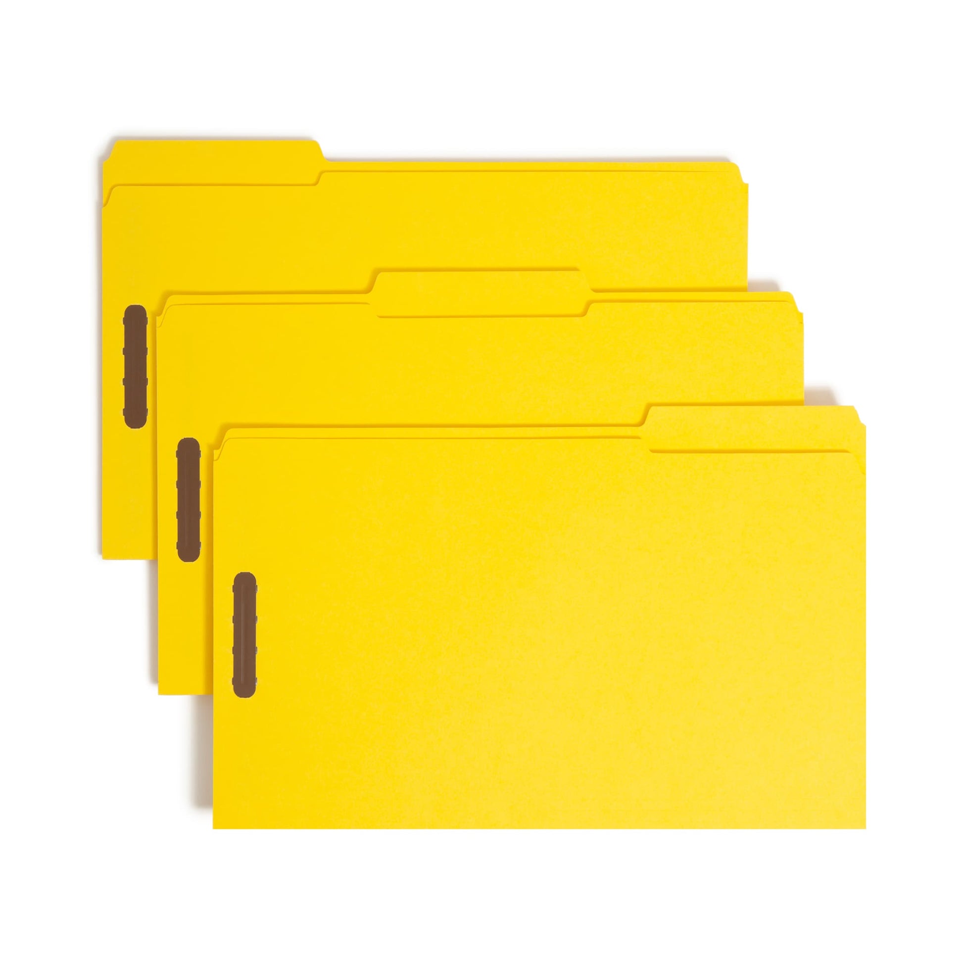 Reinforced Tab Fastener File Folders, 1/3-Cut Tab, 2 Fasteners, Yellow Color, Legal Size, Set of 50, 086486179409