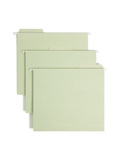 FasTab® Hanging Box Bottom File Folders, Moss Green Color, Letter Size, Set of 20, 086486642019