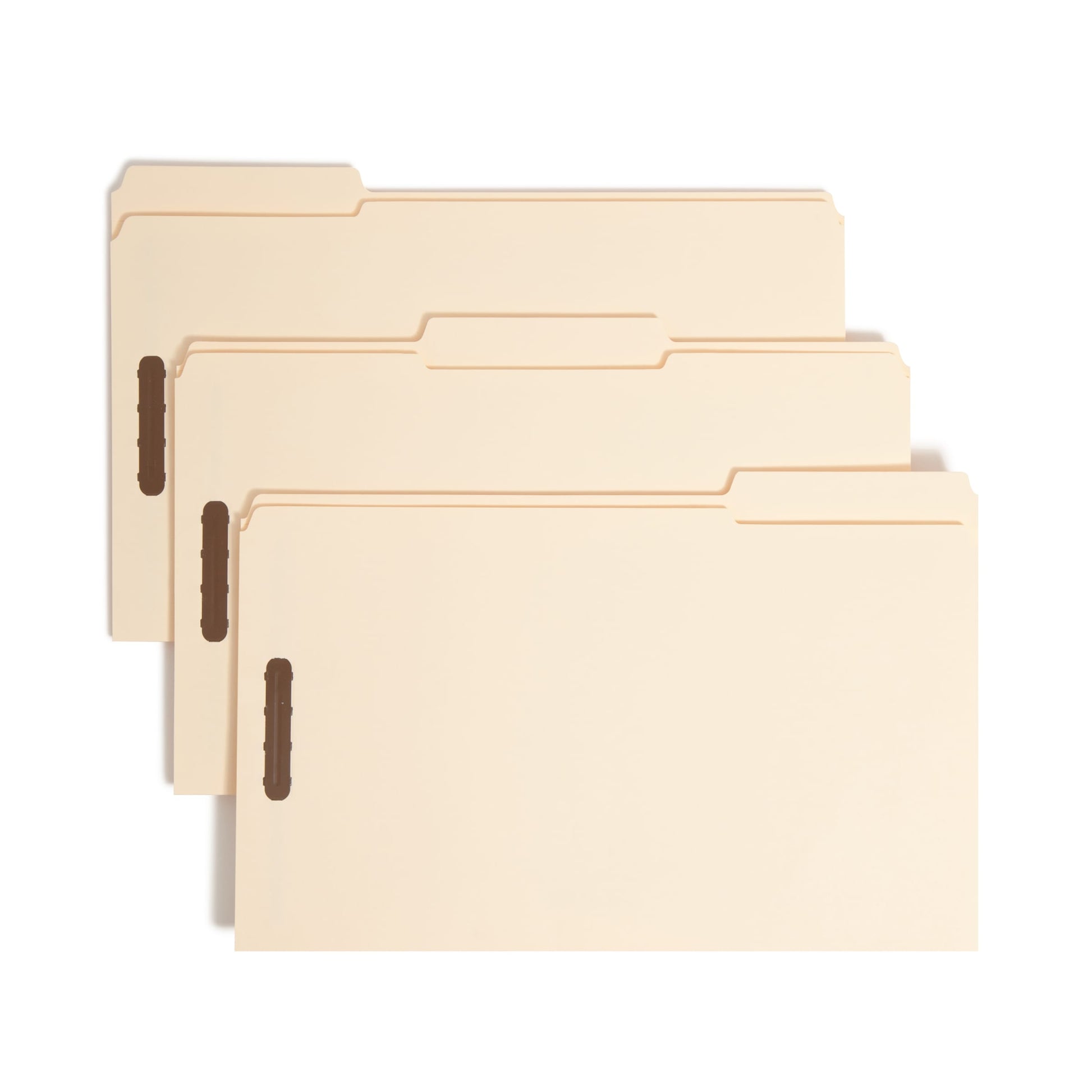 Reinforced Tab Fastener File Folders, 1/3-Cut Tab, 2 Fasteners, Manila Color, Legal Size, Set of 50, 086486195379