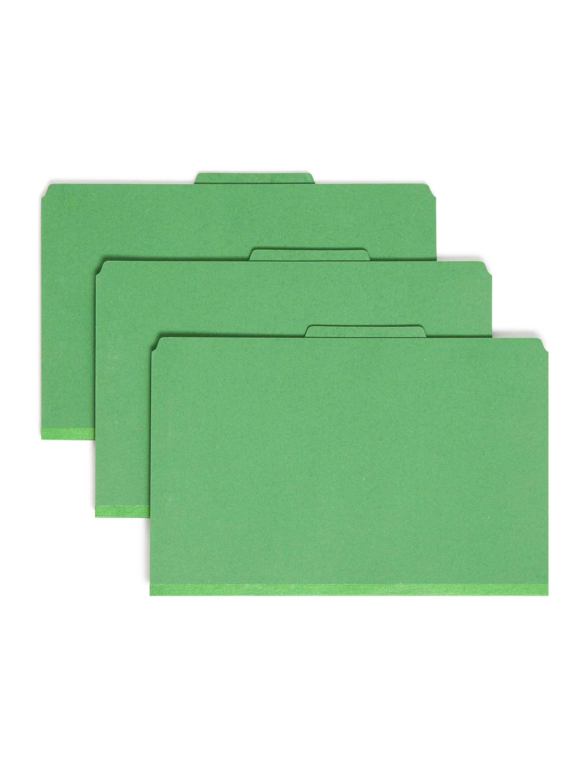 SafeSHIELD® Pressboard Classification File Folders, 2 Dividers, 2 inch Expansion, 2/5-Cut Tab, Green Color, Legal Size, Set of 0, 30086486190337