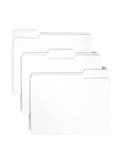 Standard File Folders, 1/3-Cut Tab, White Color, Letter Size, Set of 100, 086486128438