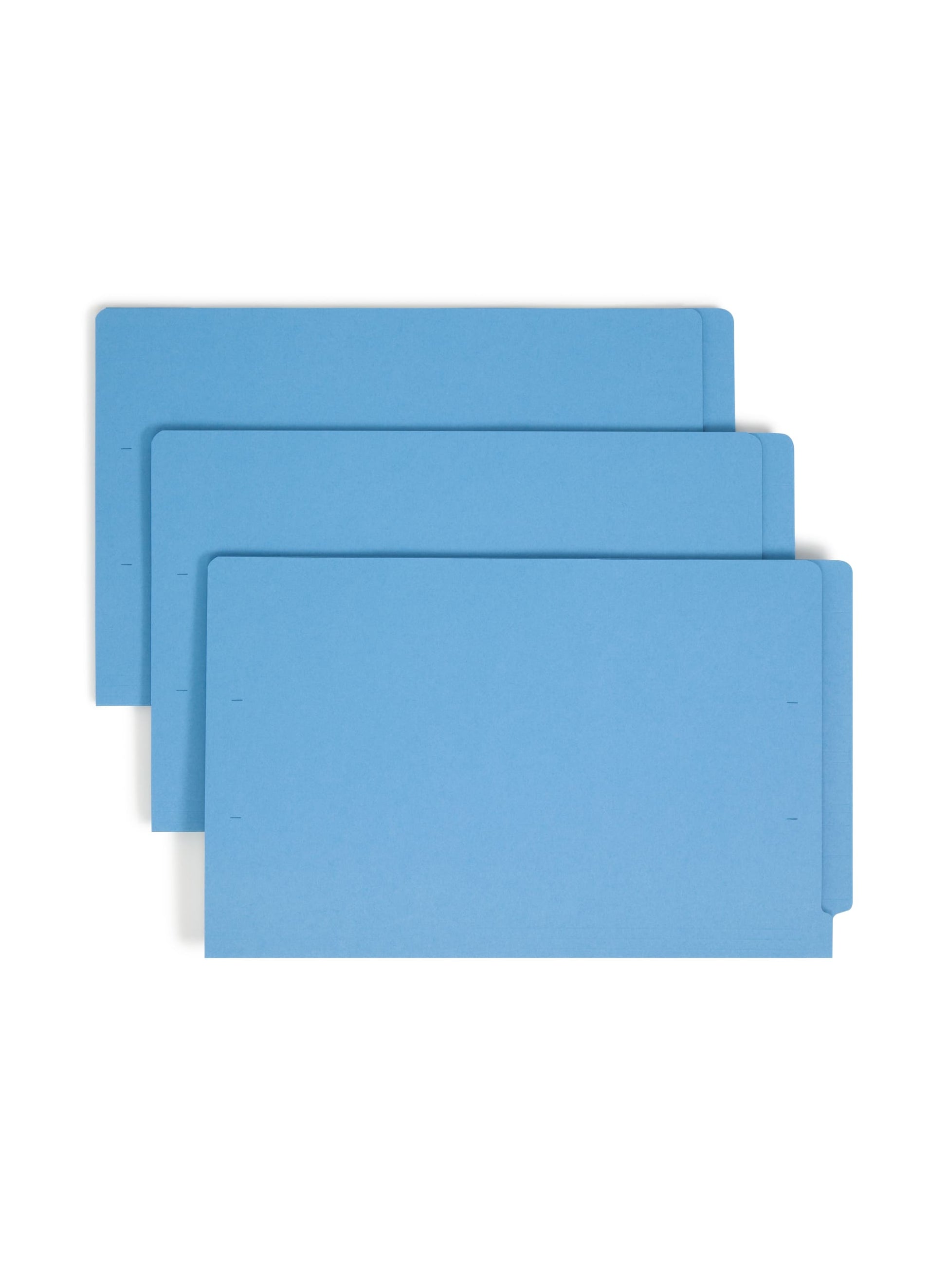 Shelf-Master® Reinforced Tab End Tab File Folders, Straight-Cut Tab, Blue Color, Legal Size, Set of 100, 086486280105