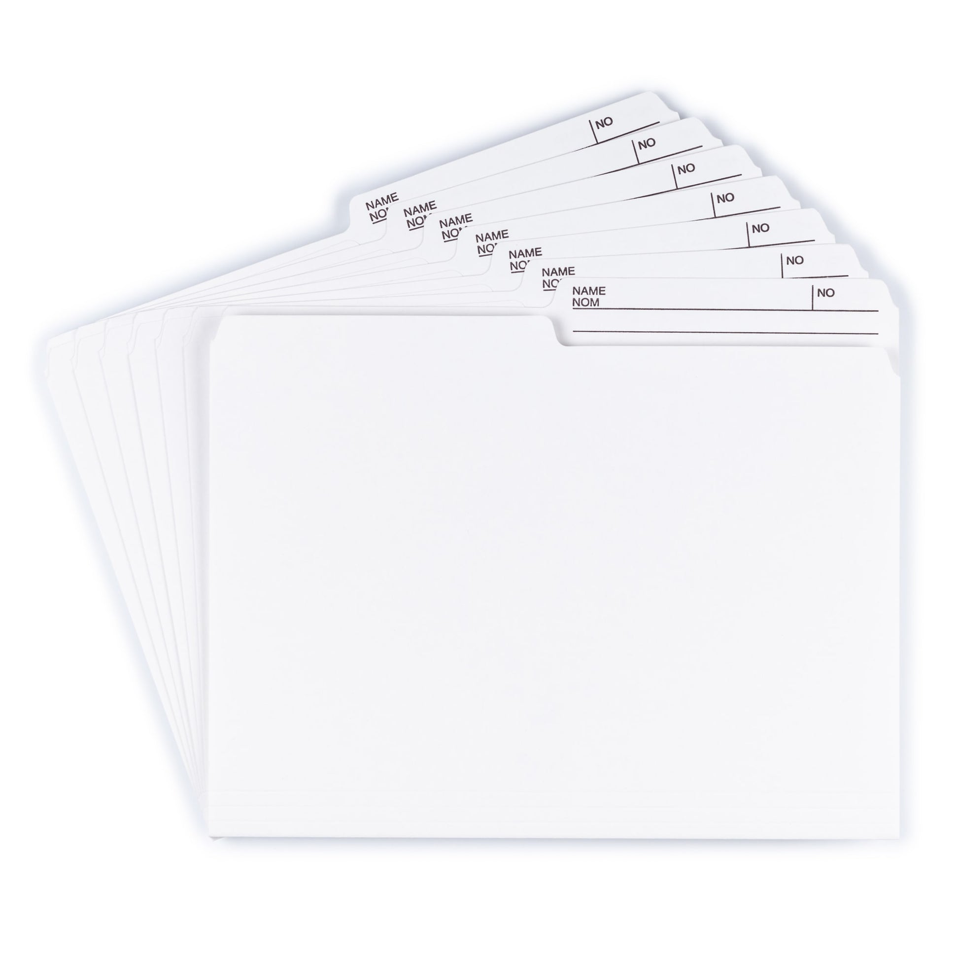 Reversible Printed Tab File Folders, 1/2-Cut Tab, Ivory Color, Letter Size, Set of 100, 086486103480