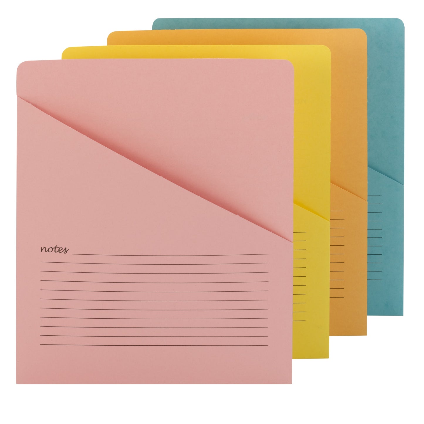 Organized Up® Notes File Jackets, Flat-No Expansion, Assorted Colors Color, Letter Size, Set of 12, 086486754279