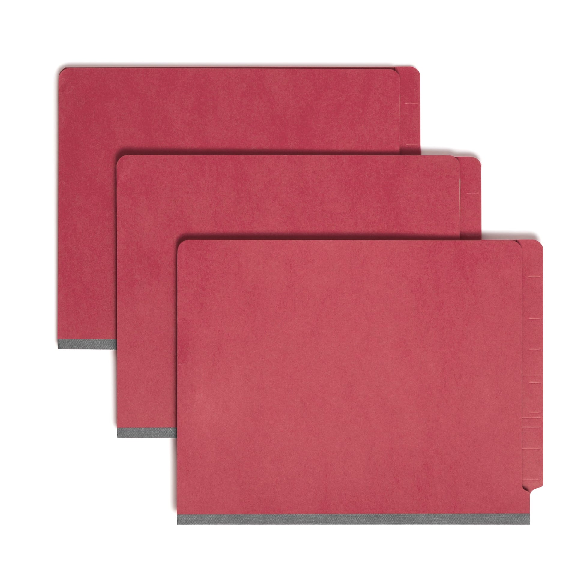 End Tab Classification File Folders, Straight-Cut Tab, 2 inch Expansion, 2 Dividers, Red Color, Letter Size, Set of 10, 30086486268388