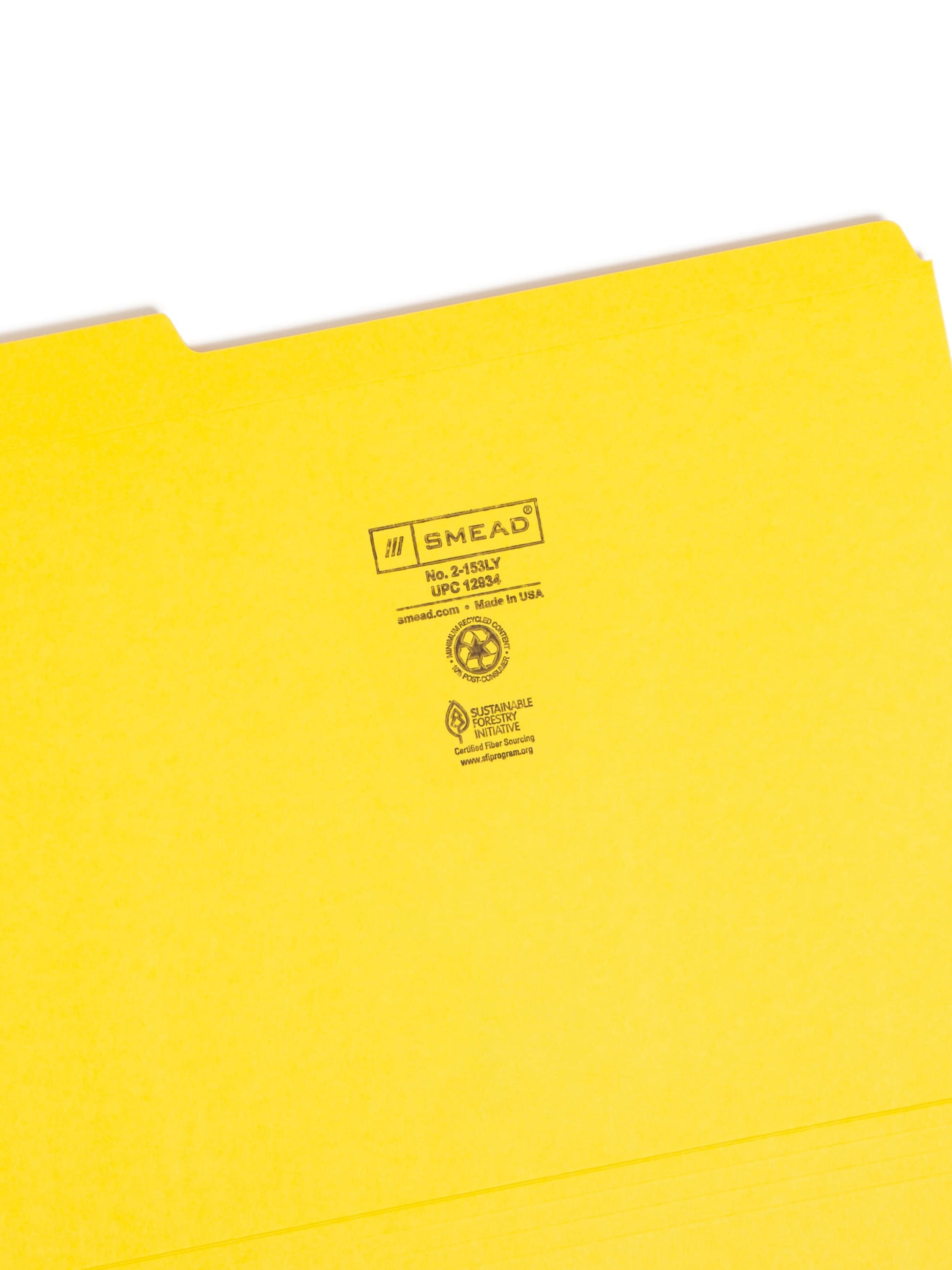 Reinforced Tab File Folders, 1/3-Cut Tab, Yellow Color, Letter Size, Set of 100, 086486129343