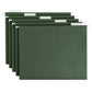 Standard Hanging File Folders with 1/5-Cut Tabs, Standard Green Color, Letter Size, Set of 50, 086486640299
