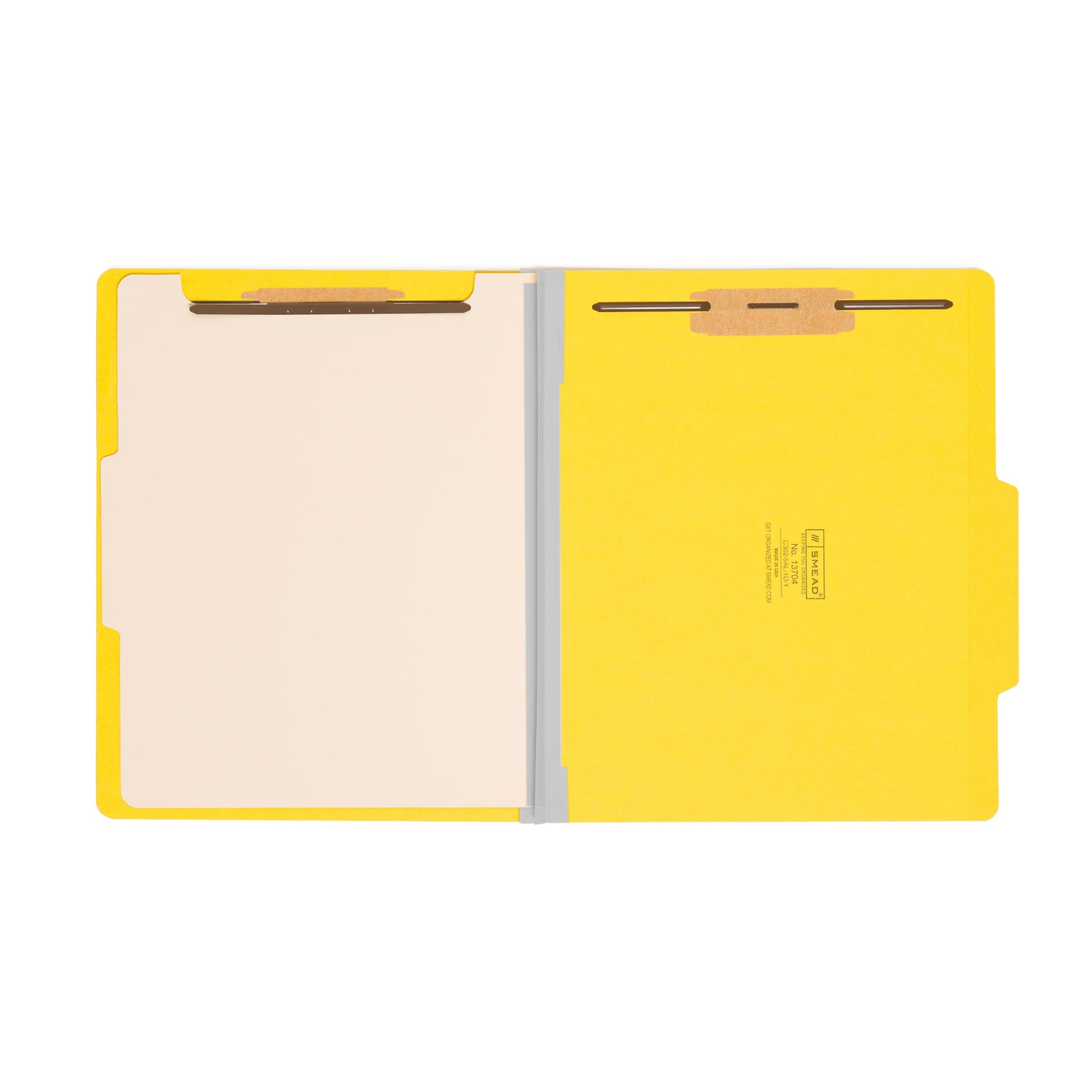 Classification File Folders, 1 Divider, 2 inch Expansion, Yellow Color, Letter Size, Set of 10, 30086486137042