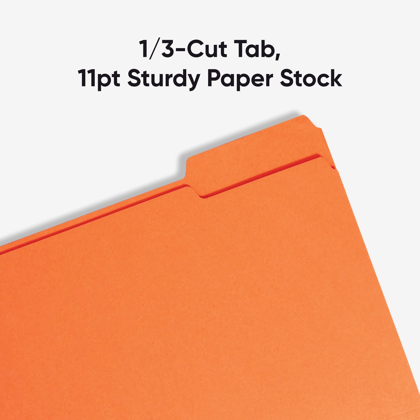 Standard File Folders, 1/3-Cut Tab, Orange Color, Letter Size, Set of 100, 086486125437