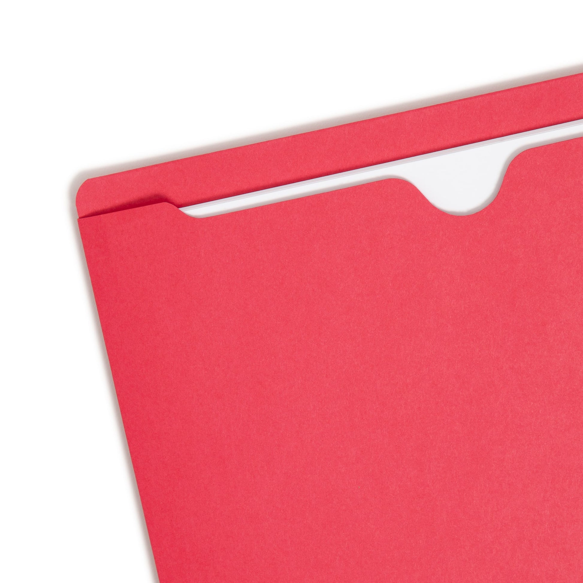 Colored File Jackets, Reinforced Straight-Cut Tab, No Expansion, Red Color, Letter Size, Set of 100, 30086486755093