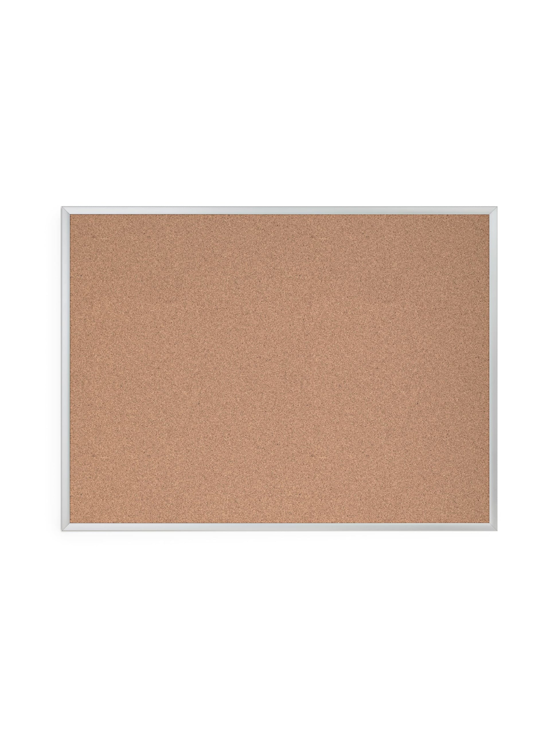 Metal Frame Cork Board, Silver, Brown, 35" x 47", 4 x 3, Brown, 35" X 47" Size, Set of 1, 812296020224