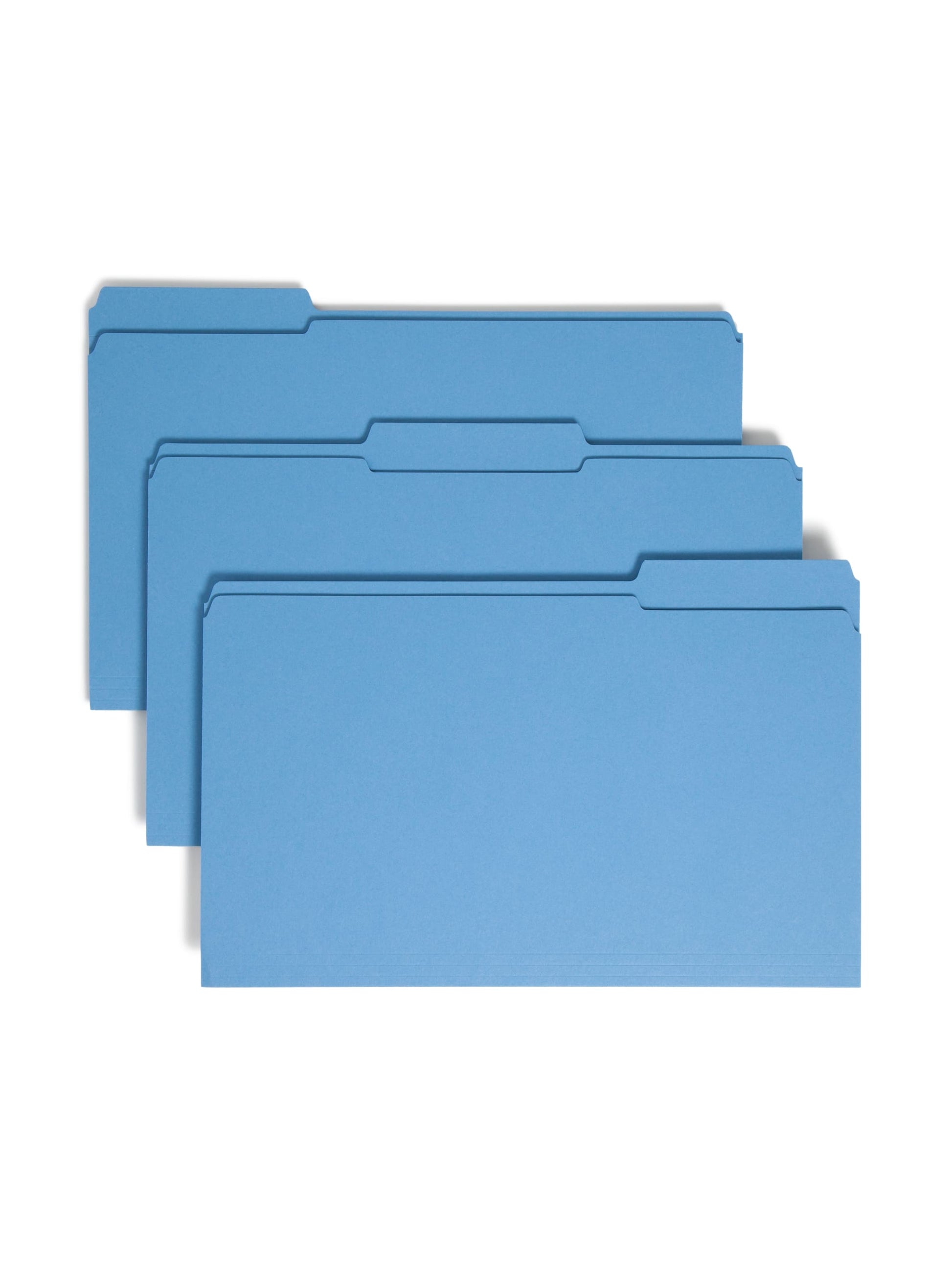 Reinforced Tab File Folders, 1/3-Cut Tab, Blue Color, Legal Size, Set of 100, 086486170345