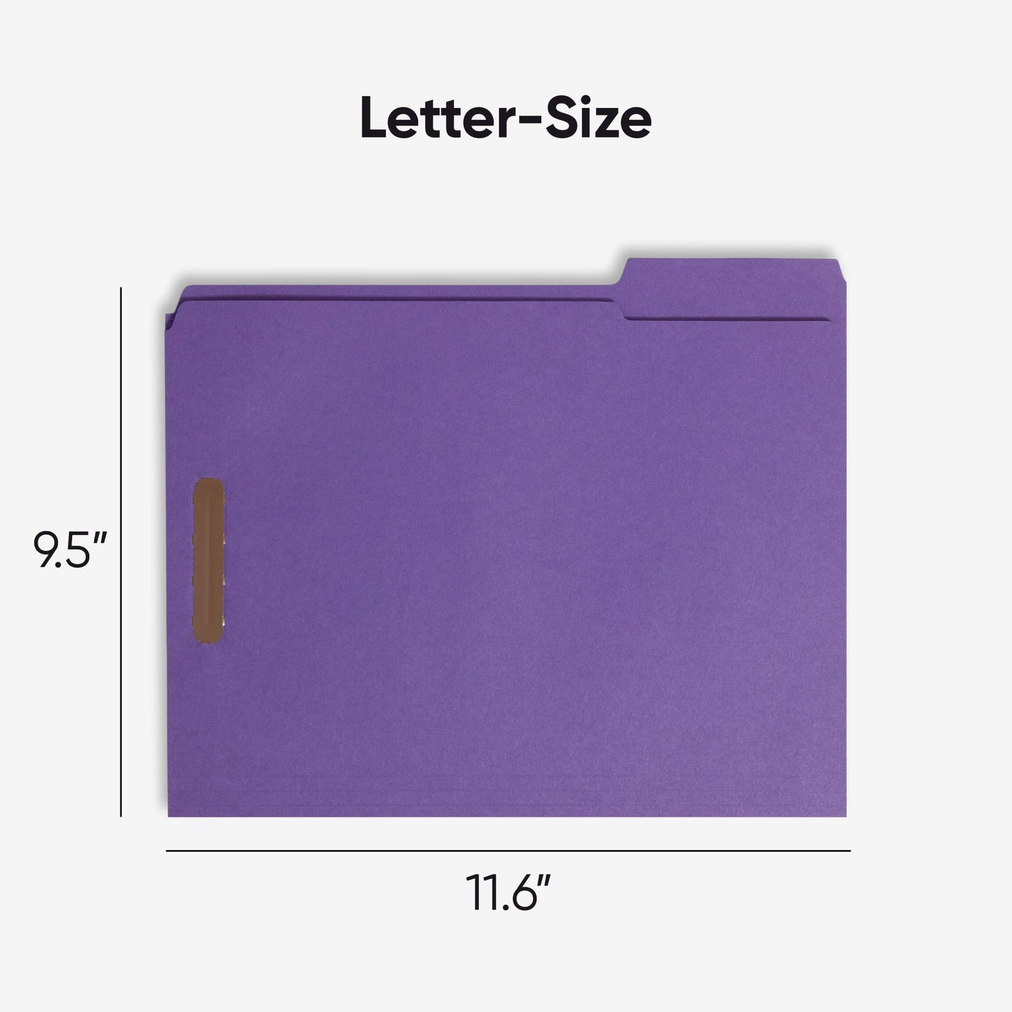 Reinforced Tab Fastener File Folders, 1/3-Cut Tab, 2 Fasteners, Purple Color, Letter Size, Set of 50, 086486130400