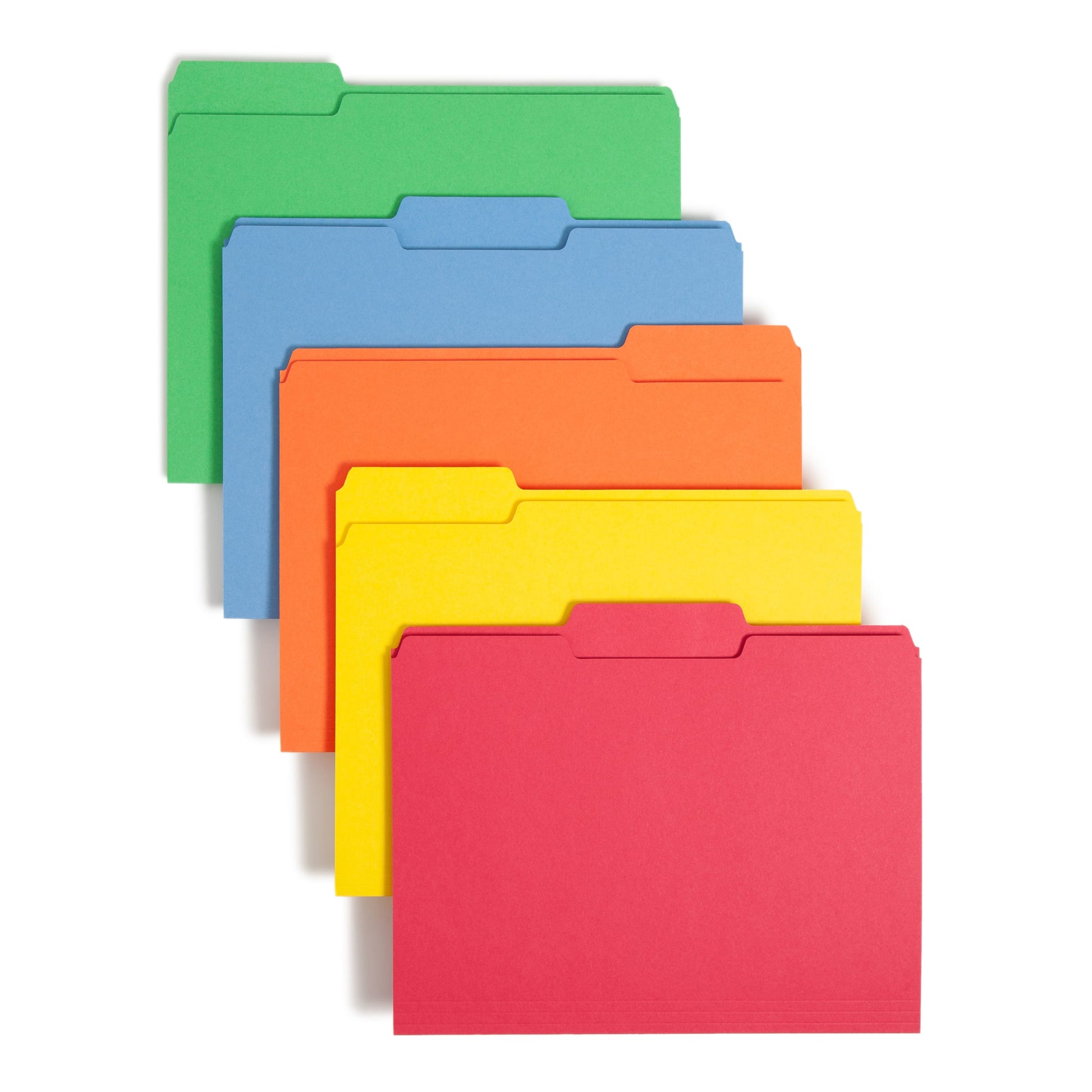 Standard File Folders, 1/3-Cut Tab, Assorted Colors Color, Letter Size, Set of 100, 086486119436