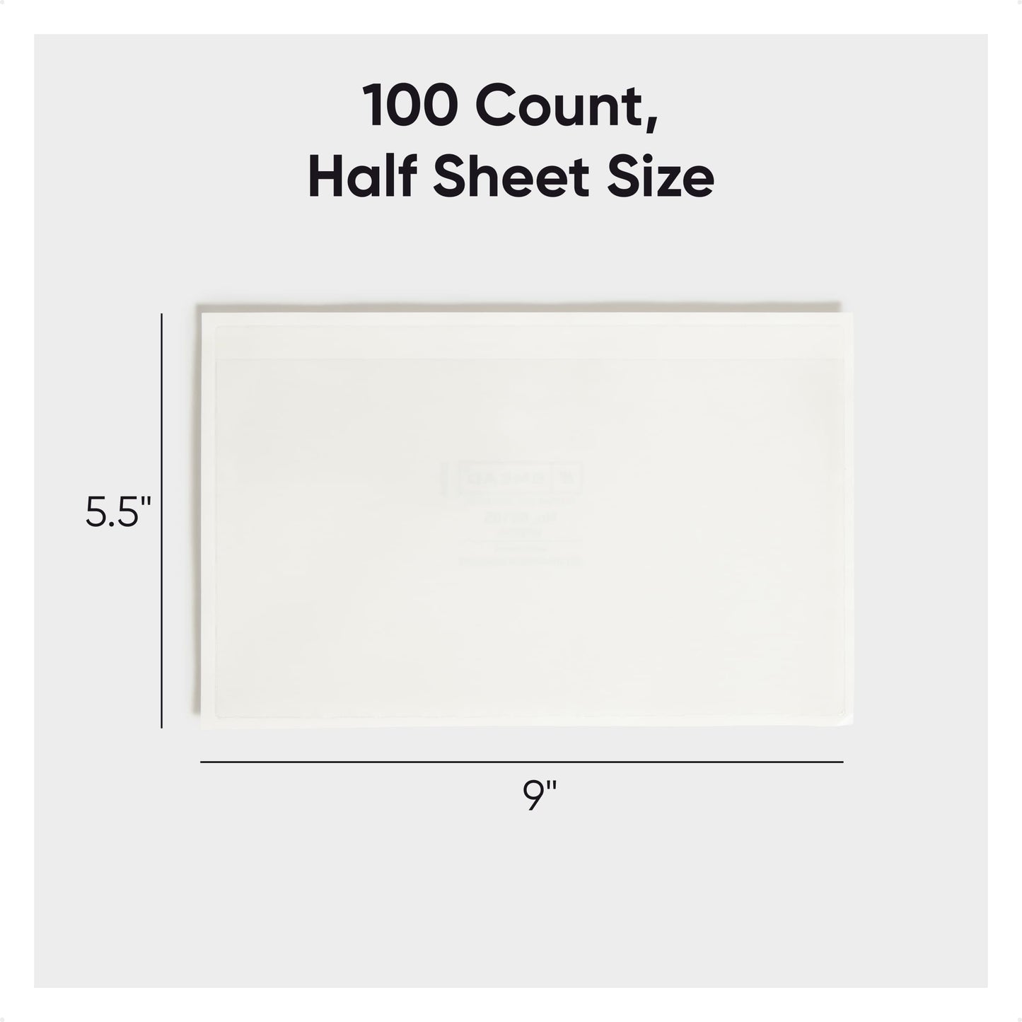 Self-Adhesive Poly Pockets, Clear Color, 9" X 5-1/2" Size, Set of 100, 086486681858