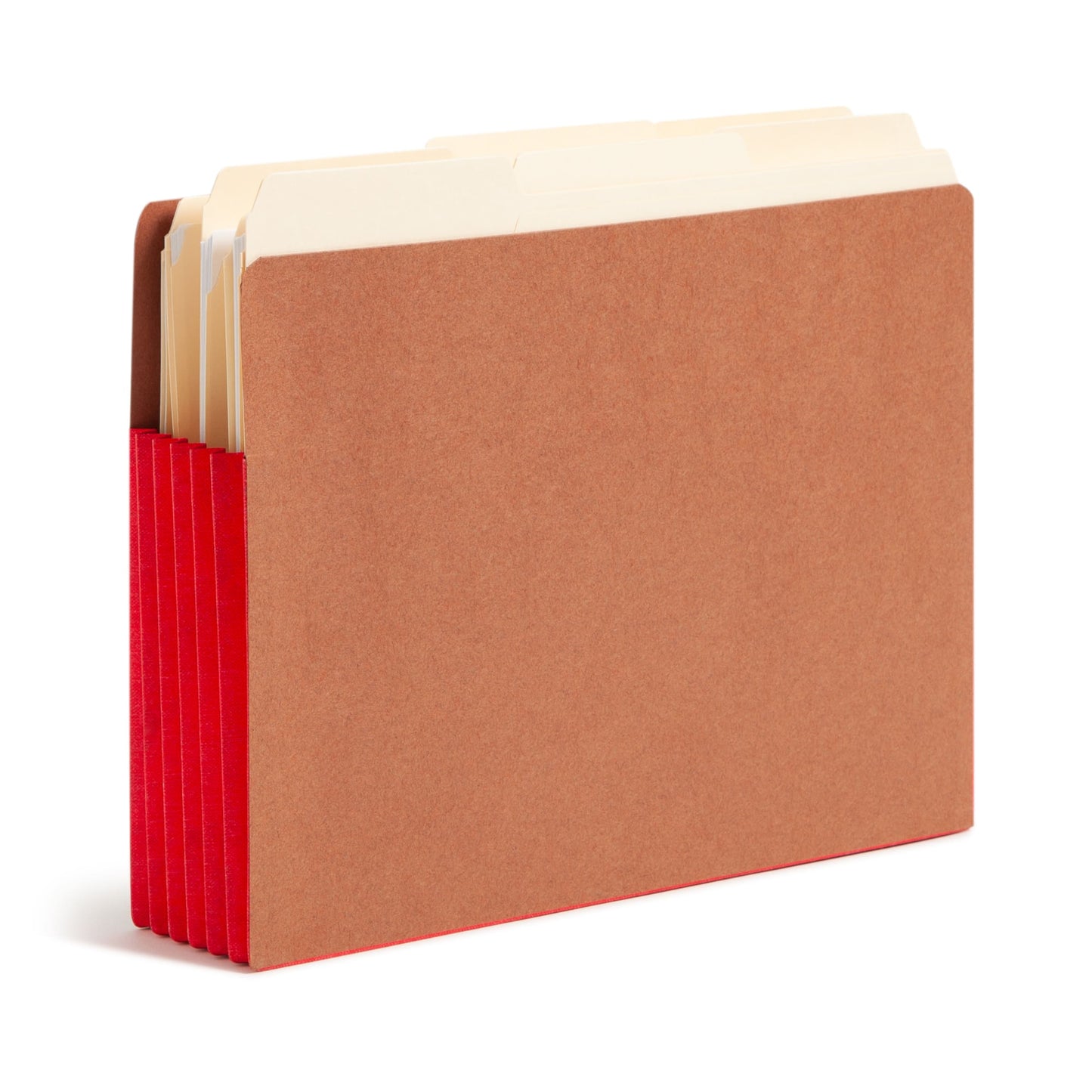 Reinforced End Tab File Pockets, Straight-Cut Tab, 5-1/4 inch Expansion, Red Color, Extra Wide Letter Size, Set of 10, 30086486736962