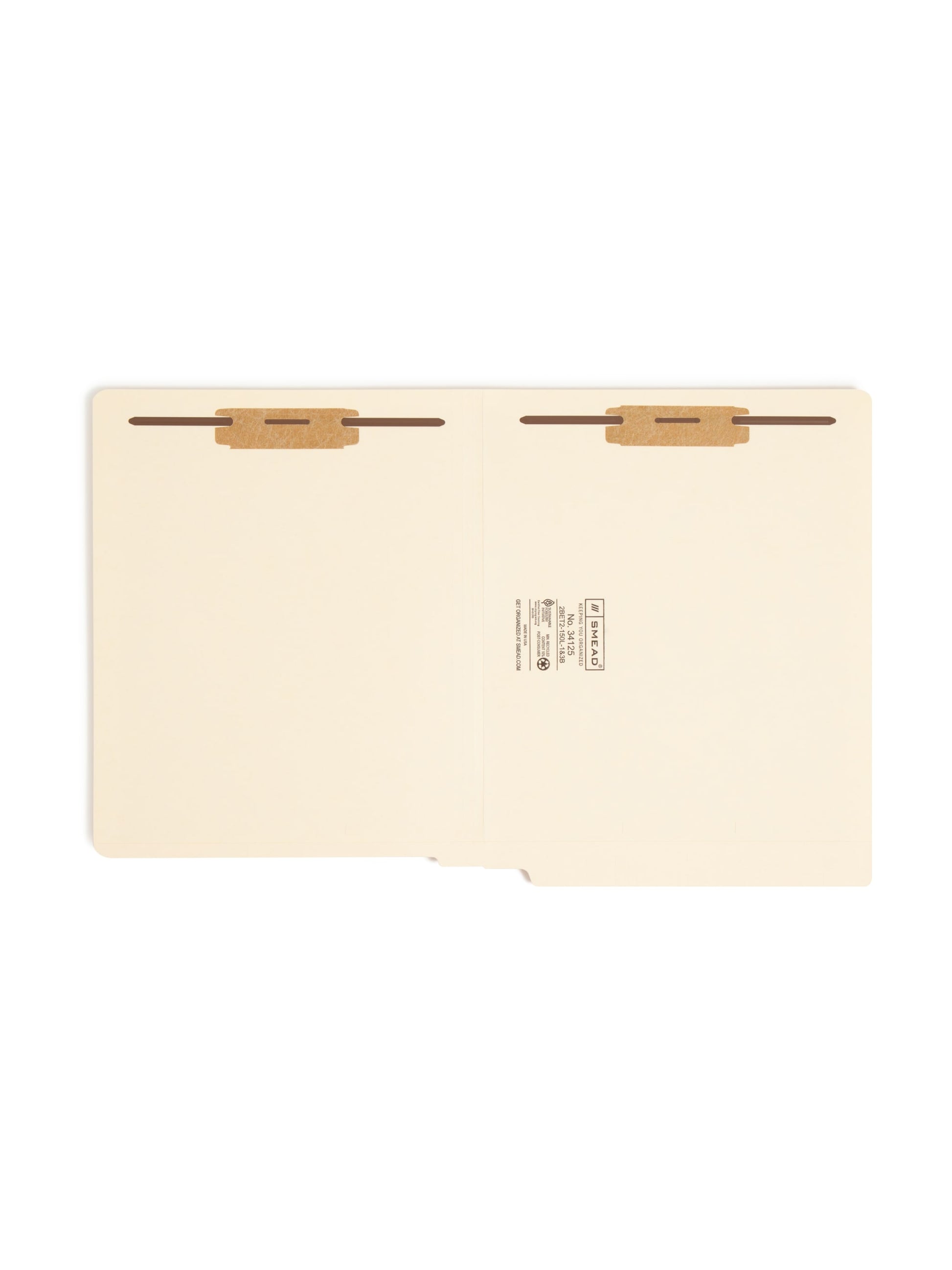 Shelf-Master® Reinforced End Tab Fastener File Folders with Antimicrobial Product Protection, Straight Cut Tab, Manila Color, Letter Size, Set of 250, 50086486341252