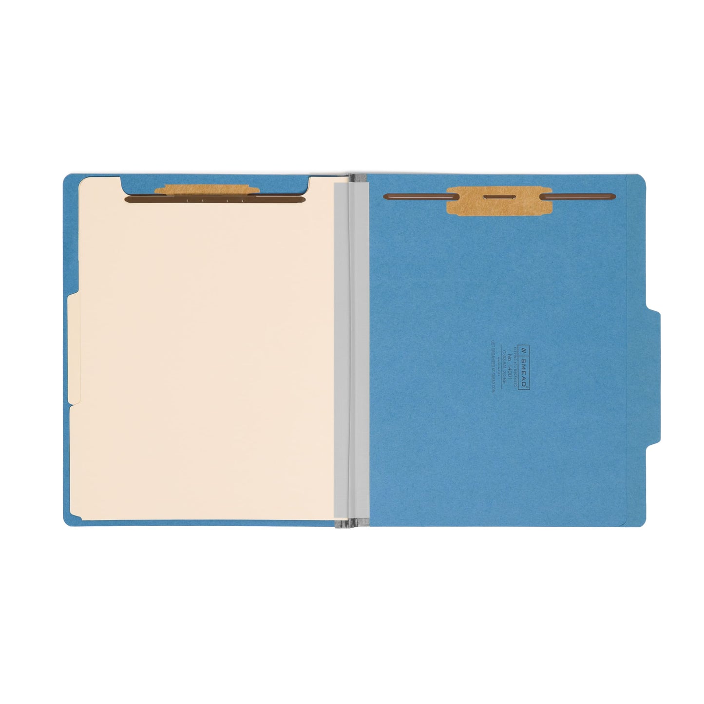 Classification File Folders, 2 Dividers, 2 inch Expansion, Blue Color, Letter Size, Set of 10, 30086486140011