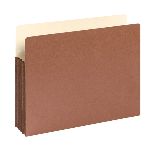 File Pockets with Fully-Lined Gusset, 3-1/2 inch Expansion, Straight-Cut Tab, Redrope Color, Letter Size, Set of 10, 30086486732643