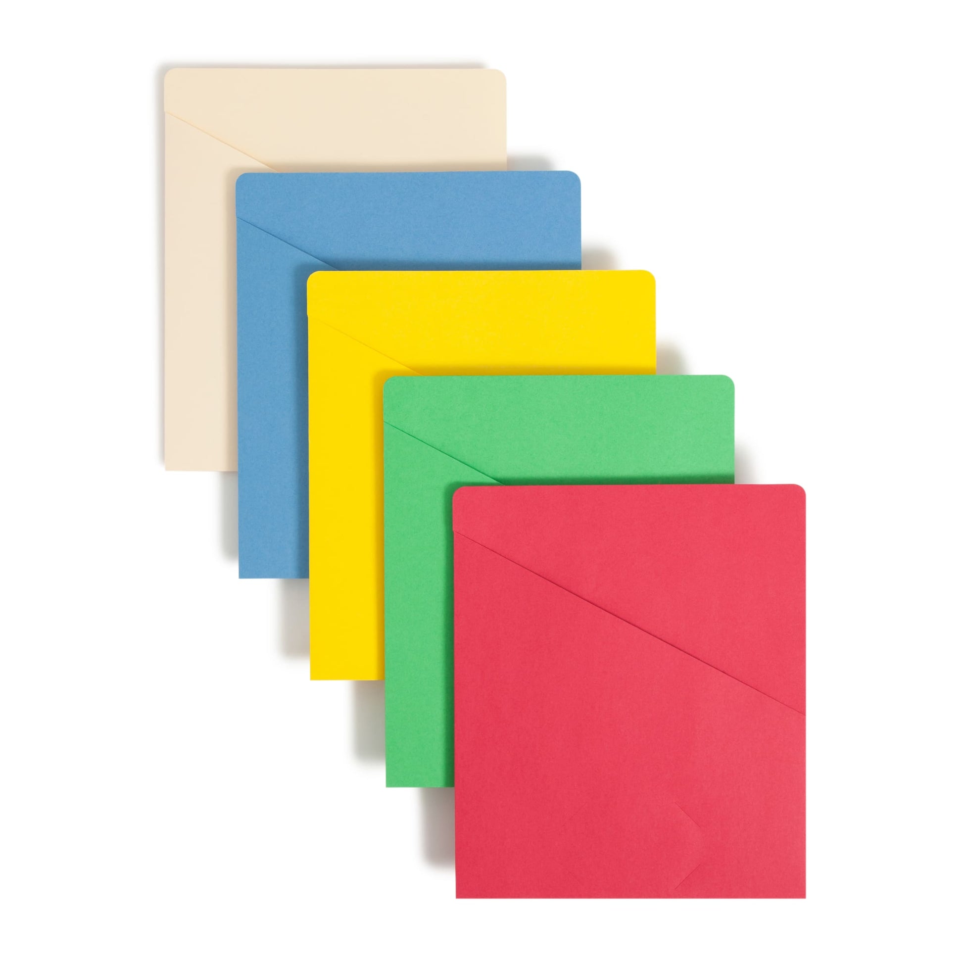 Organized Up® Slash Jackets, Flat-No Expansion, Assorted Colors Color, Letter Size, Set of 25, 086486754255