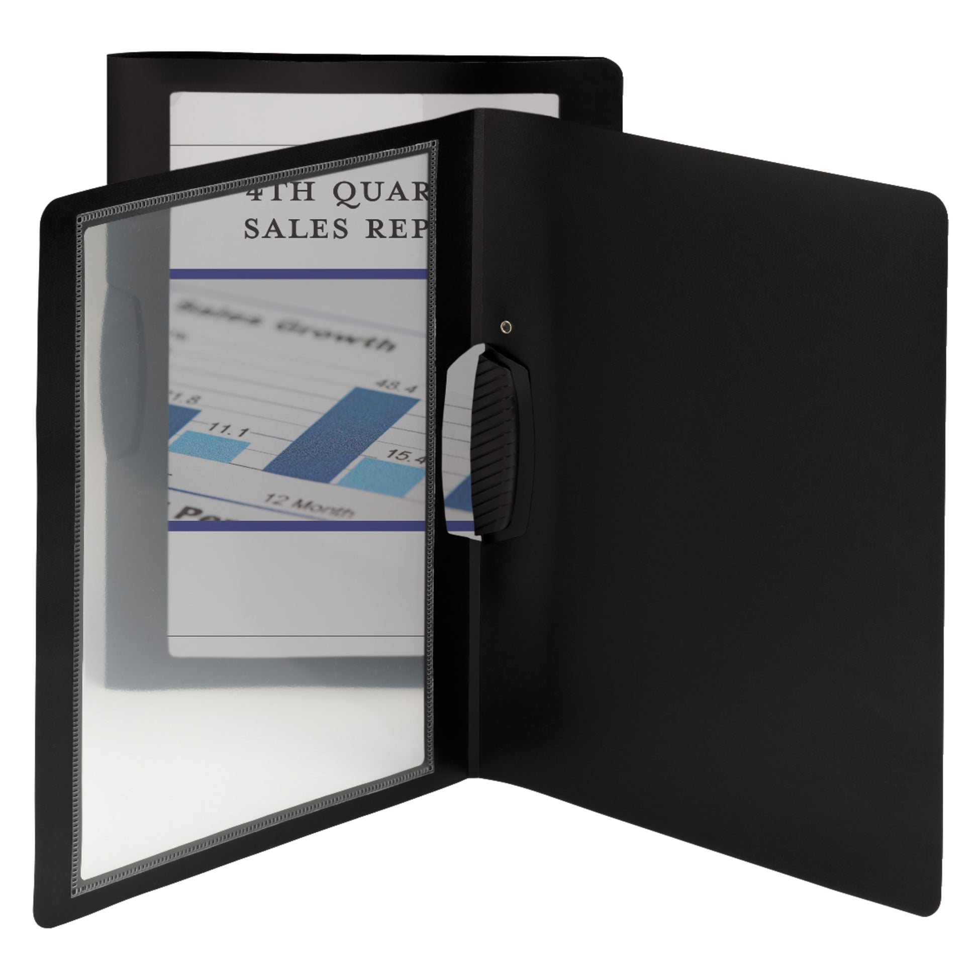 Frame View Report Cover with Swing Clip, Black Color, Letter Size, Set of 5, 086486860437