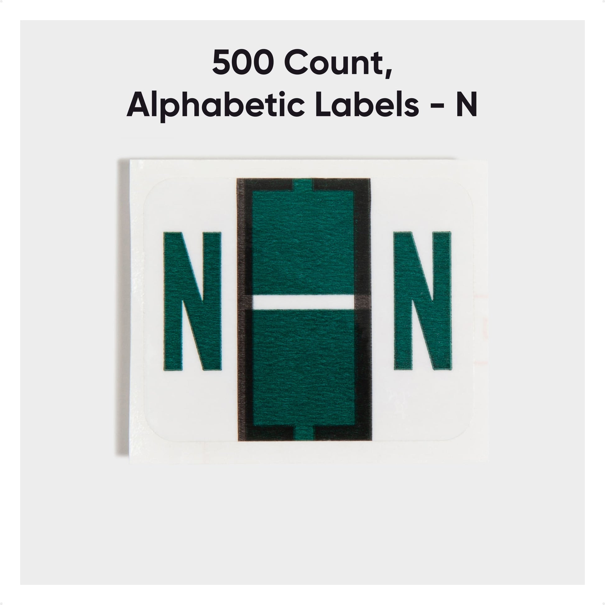 BCCR Bar Style Color-Coded Alphabetic Labels, A-Z Rolls, Dark Green Color, 1-1/4" X 1" Size, Set of 50, 086486670845