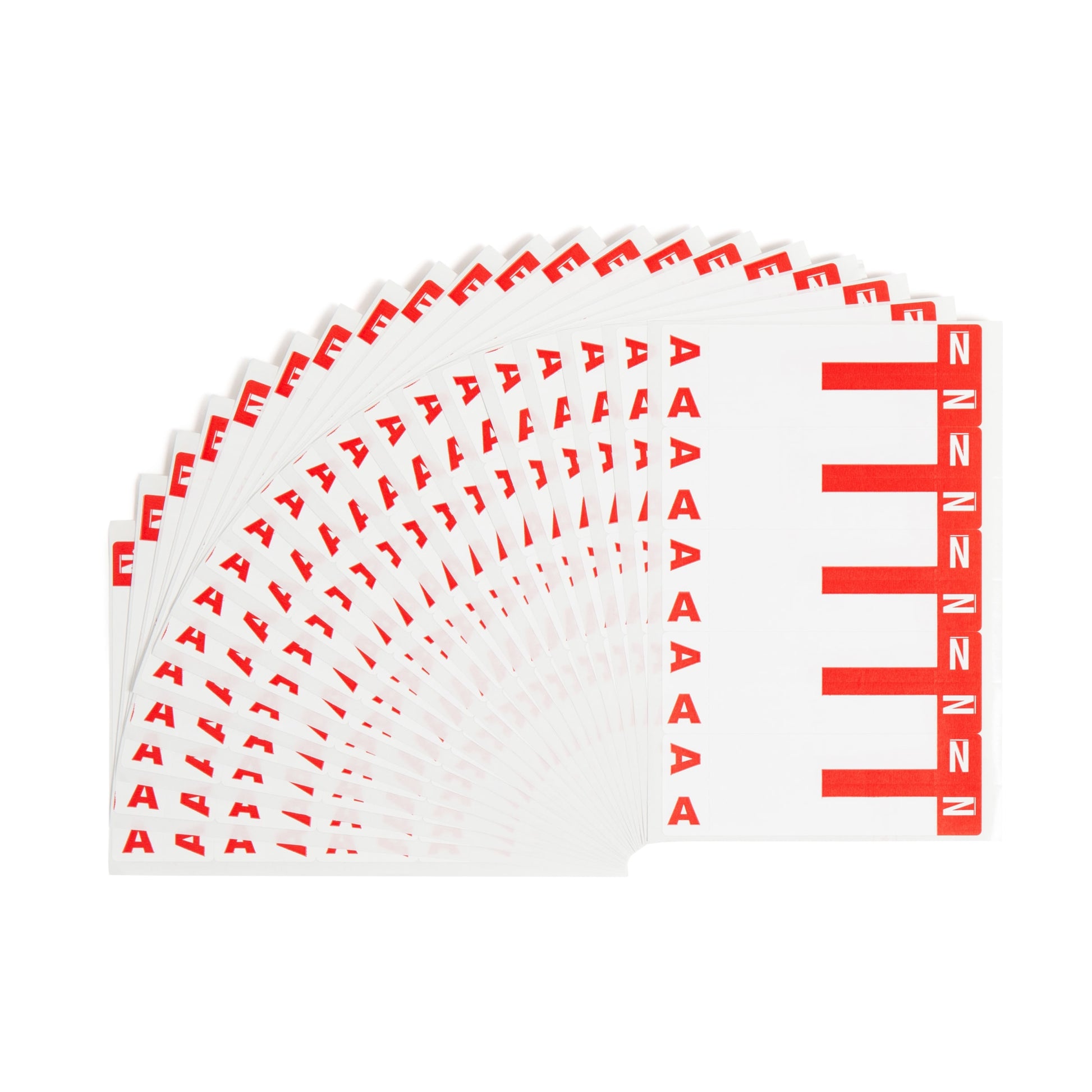 AlphaZ® NCC Color-Coded Name Labels - Sheets, Red Color, 3-5/8" X 1-5/32" Size, Set of 100, 086486671521