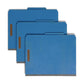 Pressboard Classification File Folders, 2 Dividers, 2 inch Expansion, Dark Blue Color, Letter Size, Set of 10, 30086486140622