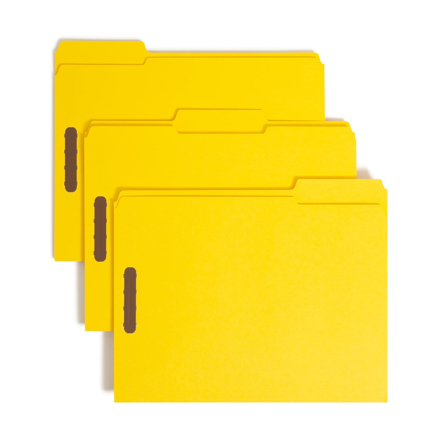 Reinforced Tab Fastener File Folders, 1/3-Cut Tab, 2 Fasteners, Yellow Color, Letter Size, Set of 50, 086486129404