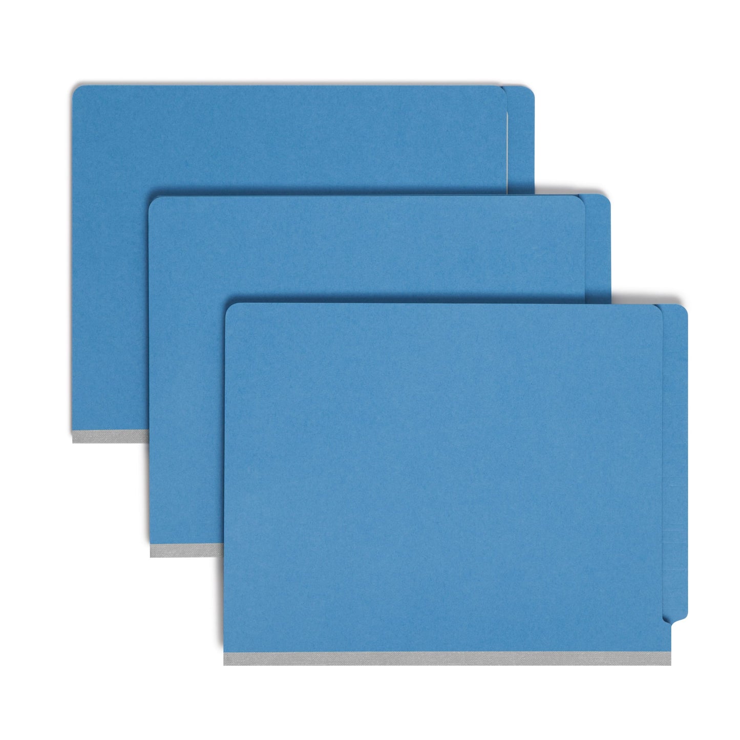 End Tab Classification File Folders, Straight-Cut Tab, 2 inch Expansion, 2 Dividers, Blue Color, Letter Size, Set of 10, 30086486268364