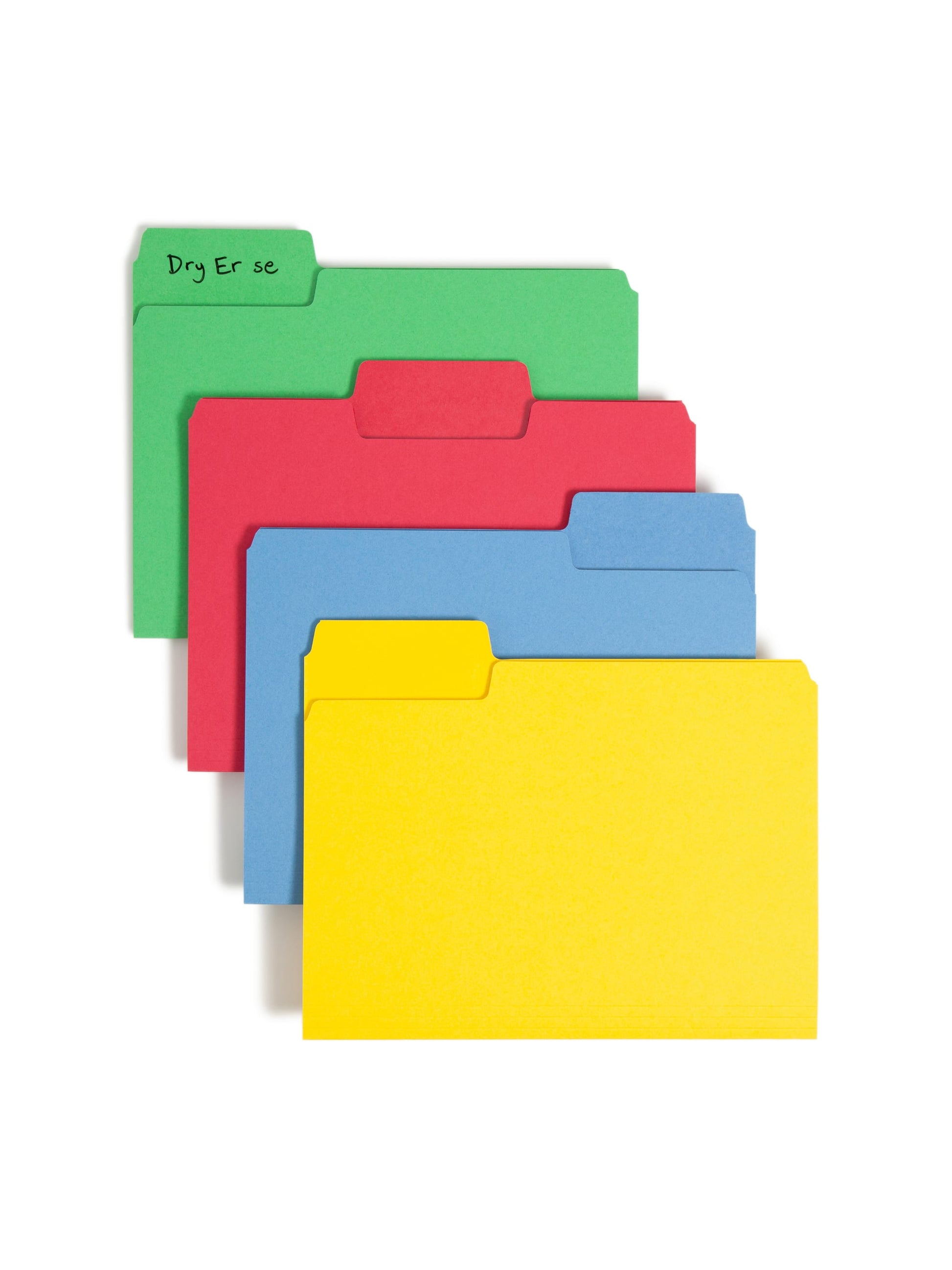 Erasable SuperTab® File Folders, Assorted Colors Color, Letter Size, Set of 24, 086486104807