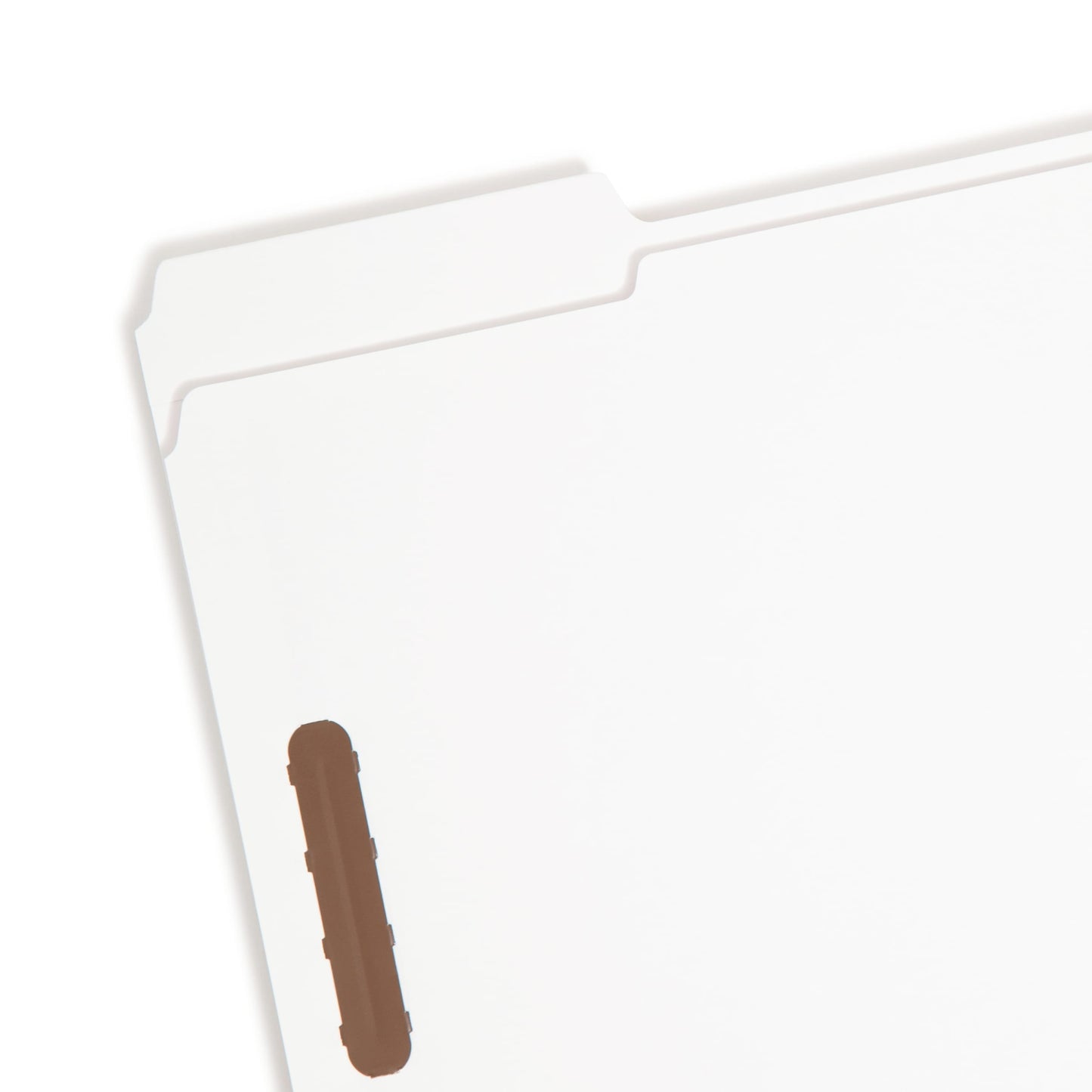 Reinforced Tab Fastener File Folders, 1/3-Cut Tab, 2 Fasteners, White Color, Letter Size, Set of 50, 086486128407