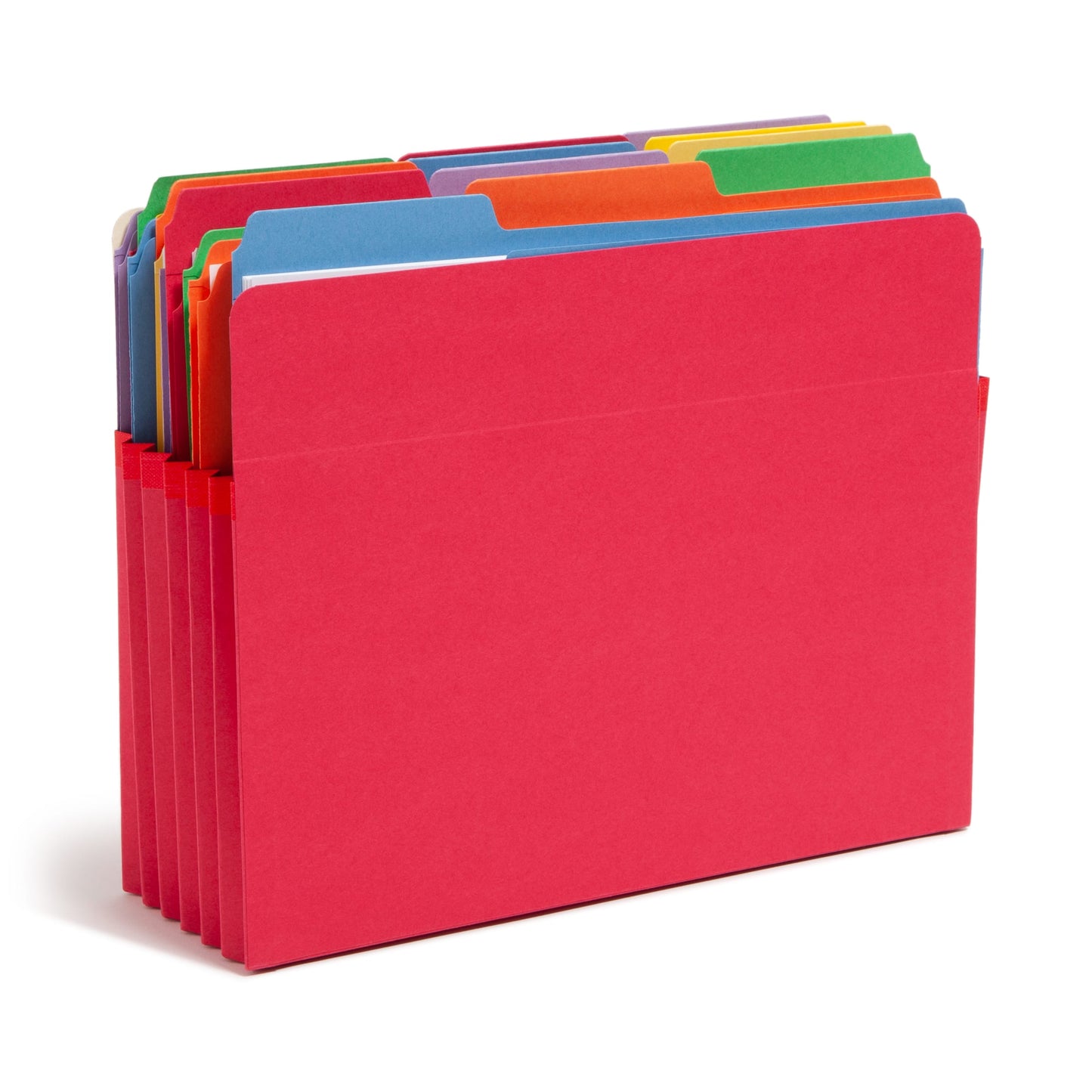 File Pockets, 5-1/4 inch Expansion, Straight-Cut Tab, Red Color, Letter Size, Set of 10, 30086486732414