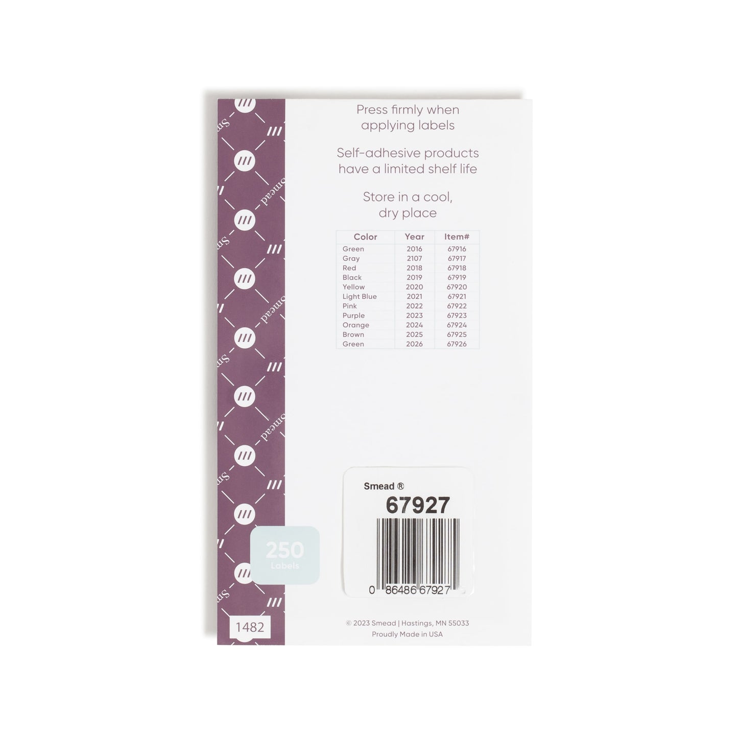 ETS Color-Coded Year Labels - Sheets, Gray Color, 1" X 1/2" Size, Set of 250, 086486679275