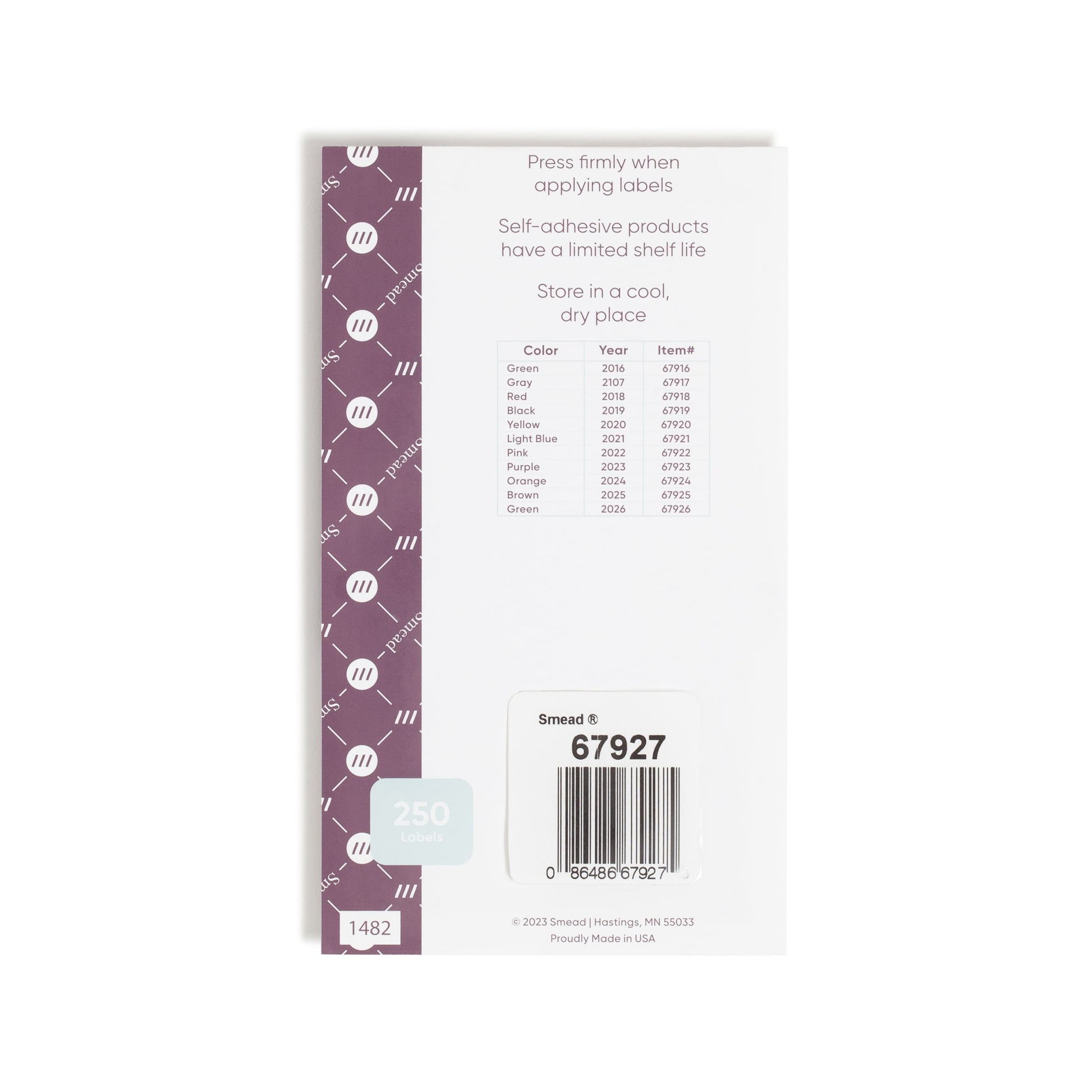 ETS Color-Coded Year Labels - Sheets, Gray Color, 1" X 1/2" Size, Set of 250, 086486679275
