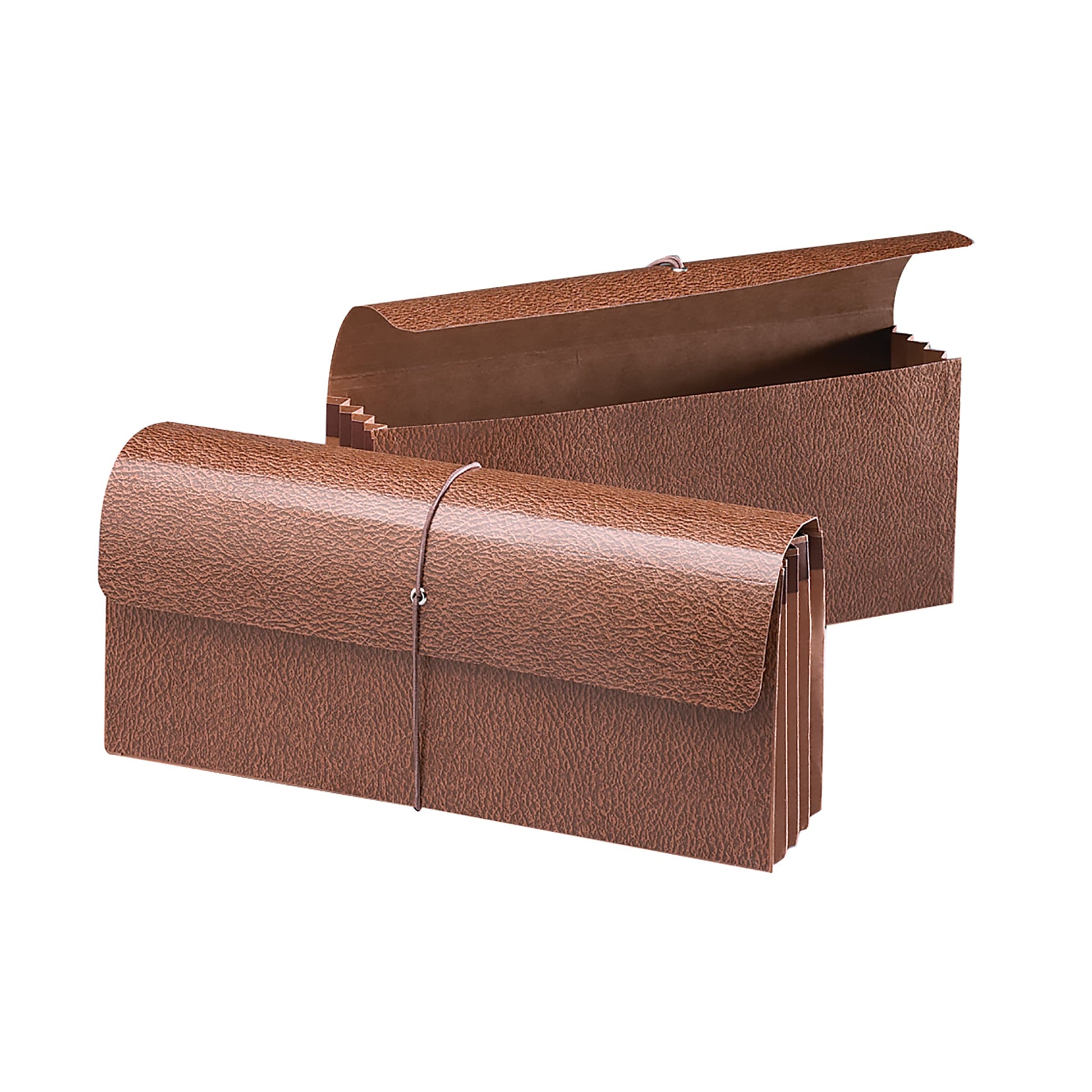 Redrope-Printed Expanding Wallets with Elastic Cord, Redrope Gusset, 3-1/2 Inch Expansion, Brown Color, 12" X 5" Size, Set of 10, 30086486713505