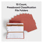 SafeSHIELD® Pressboard Classification File Folders, 2 Dividers, 2 inch Expansion, 2/5-Cut Tab, Red Color, Legal Size, Set of 10, 30086486190757