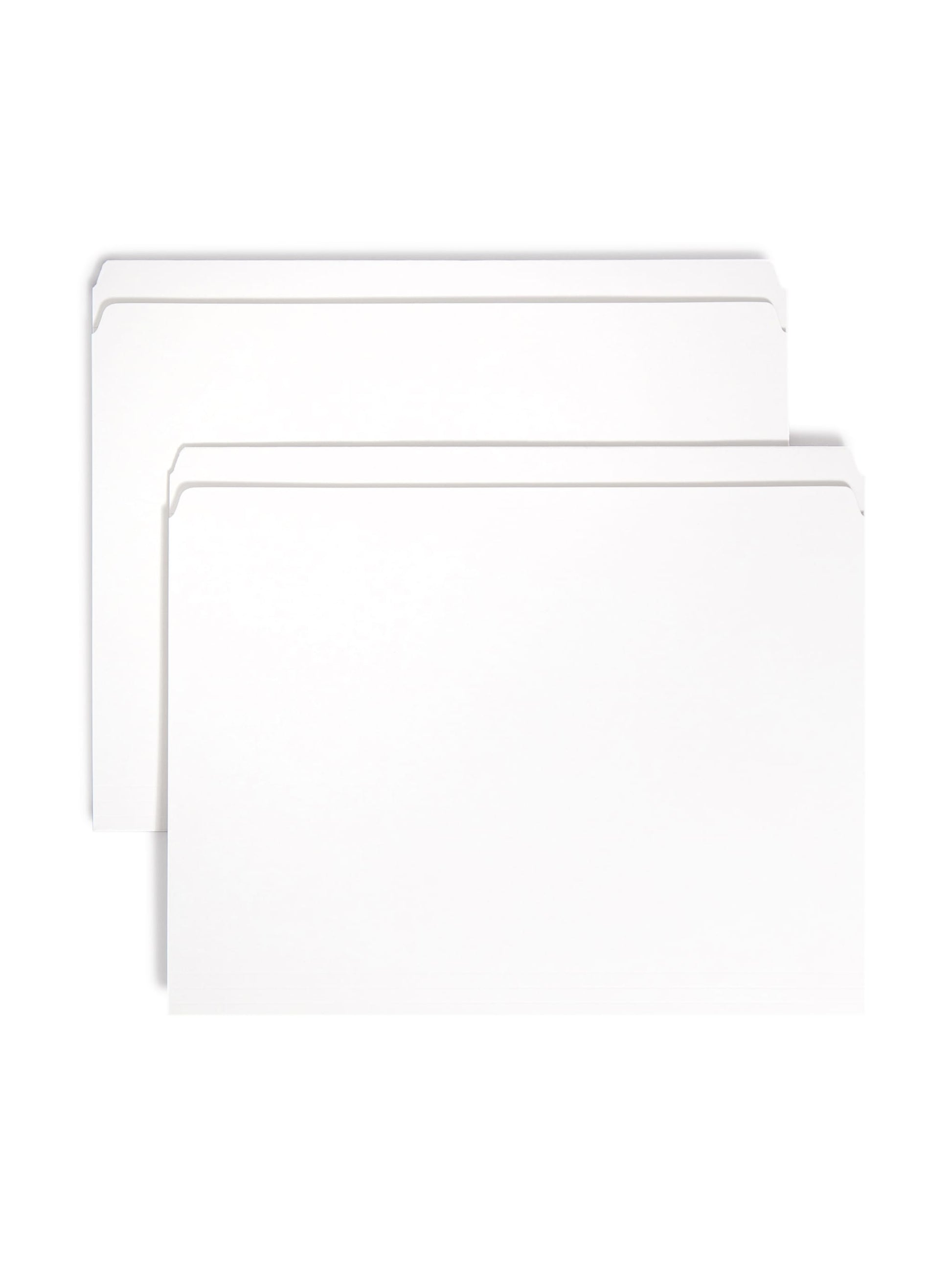 Reinforced Tab File Folders, Straight-Cut Tab, White Color, Letter Size, Set of 100, 086486128100