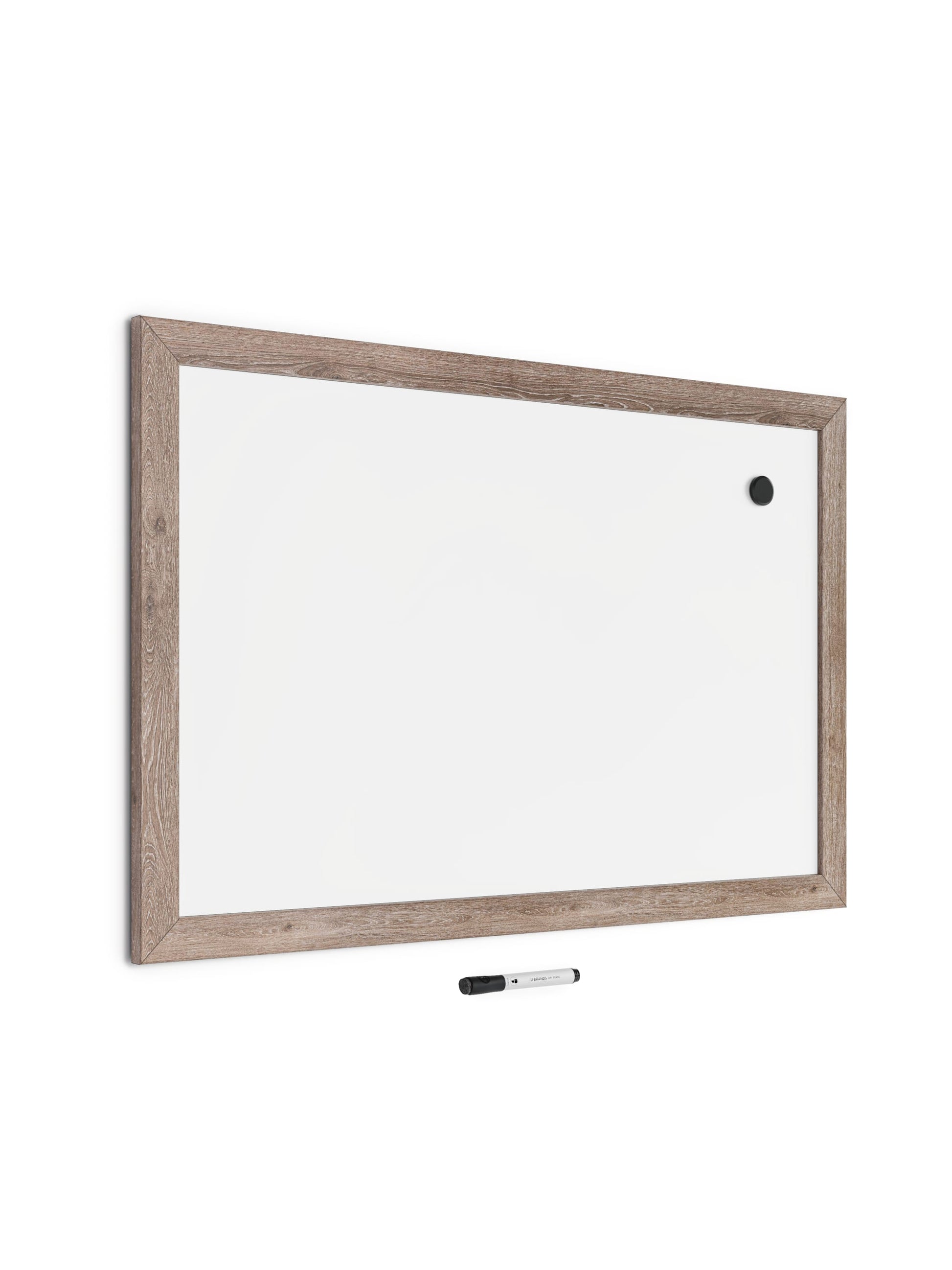 Rustic Frame Dry Erase Board, Brown, White, 35" x 23", 3 x 4, White, 35" X 23" Size, Set of 1, 843463148908