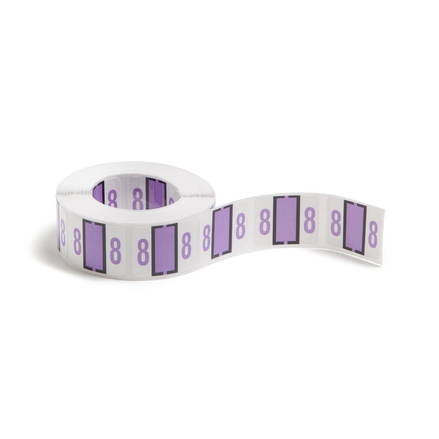 BCCRN Bar Style Color-Coded Numeric Labels, 0-9 Rolls, Lavender Color, 1-1/4" X 1" Size, Set of 50, 086486673785