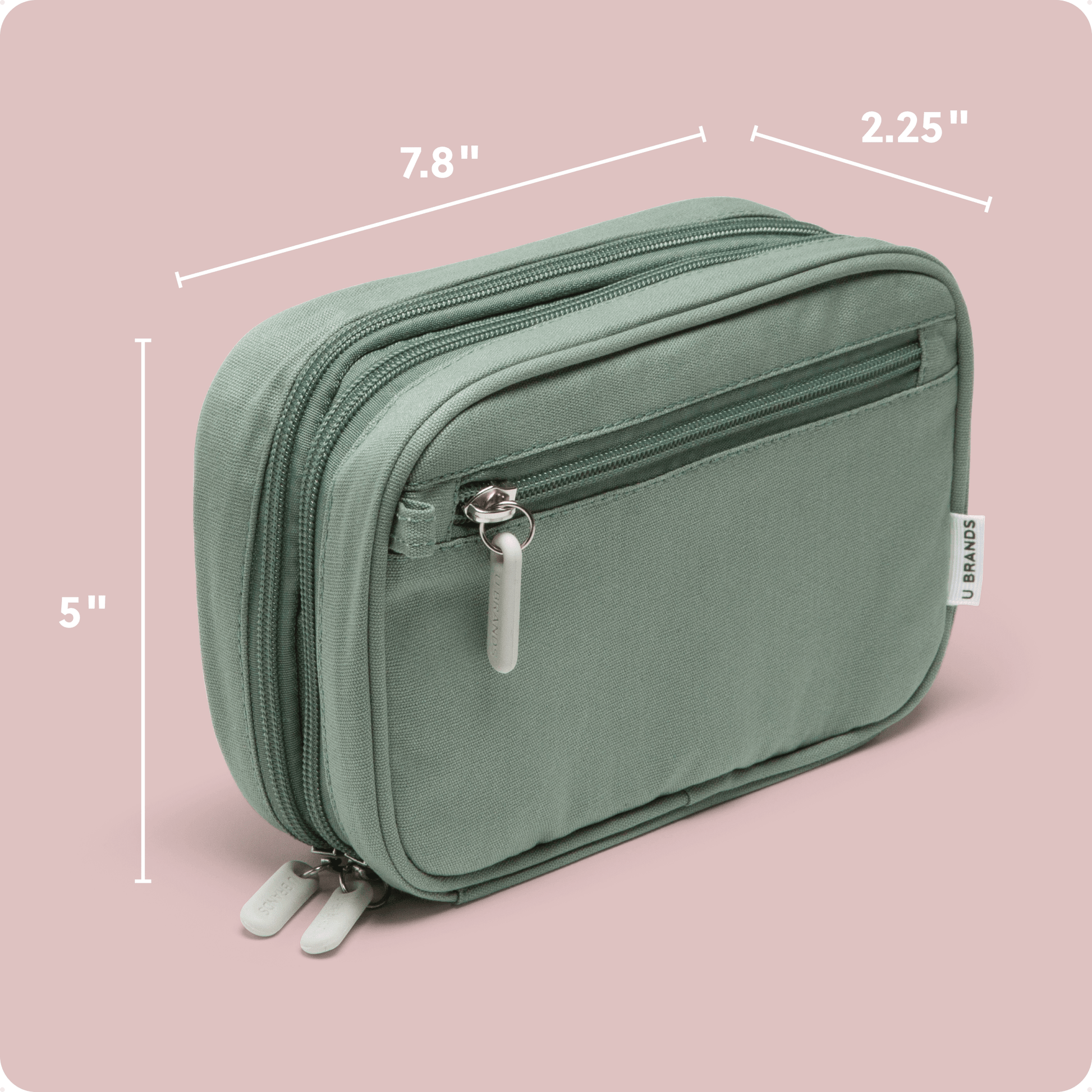 バッグ warenfaus WGrid trip organizer - SAND U Brands The Dual Zip - Eucalyptus - Canvas Tech Organizer