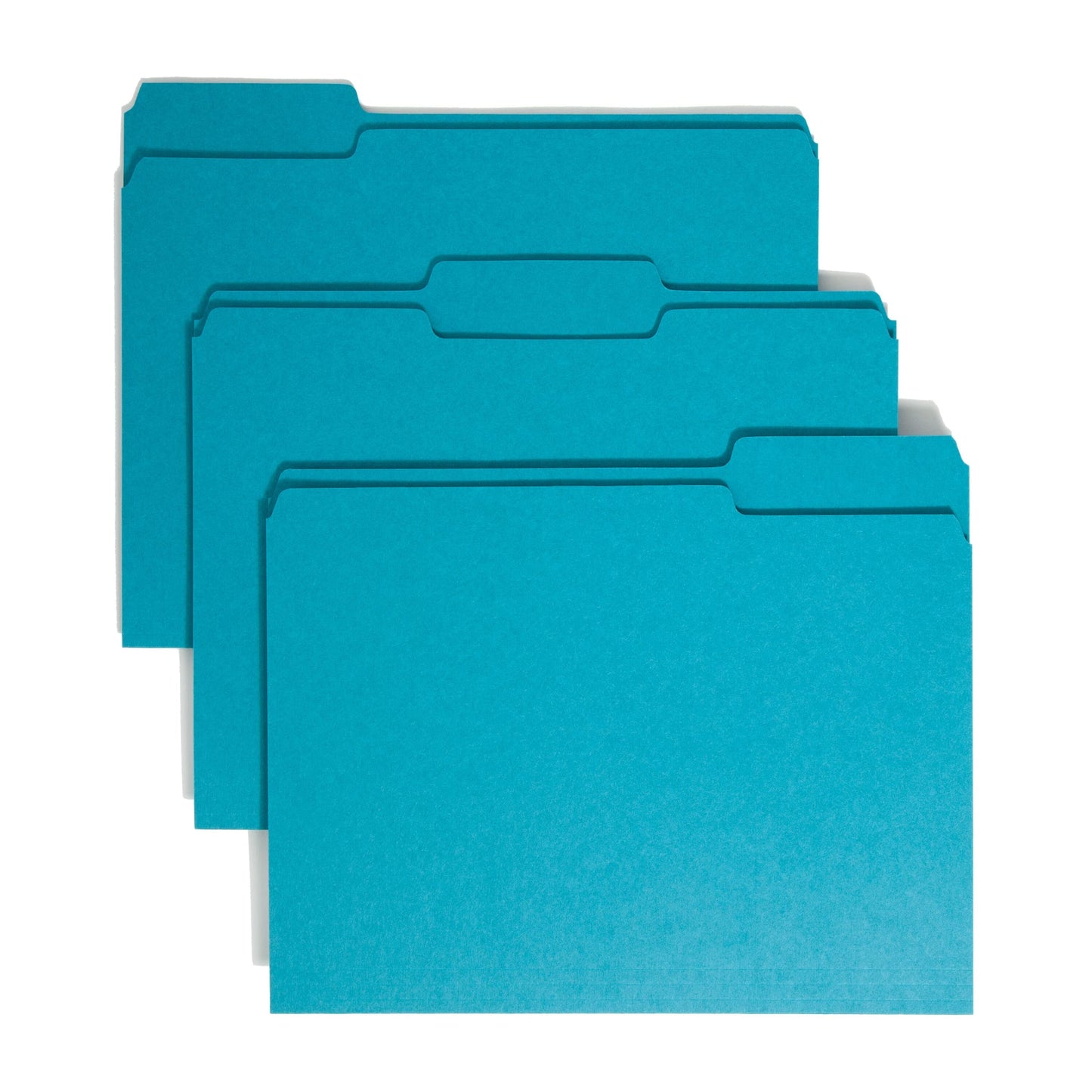 Standard File Folders, 1/3-Cut Tab, Teal Color, Letter Size, Set of 100, 086486131438