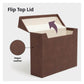 Flip Top Box, Saddle Color, 13" X 9.4" X 3.7" Size, Set of 1, 086486702348