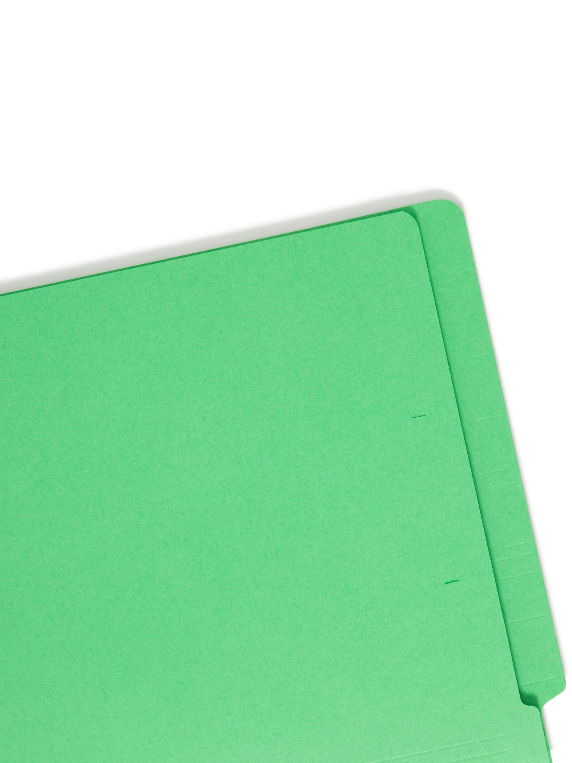 Shelf-Master® Reinforced Tab End Tab File Folders, Straight-Cut Tab, Green Color, Letter Size, Set of 100, 086486251105