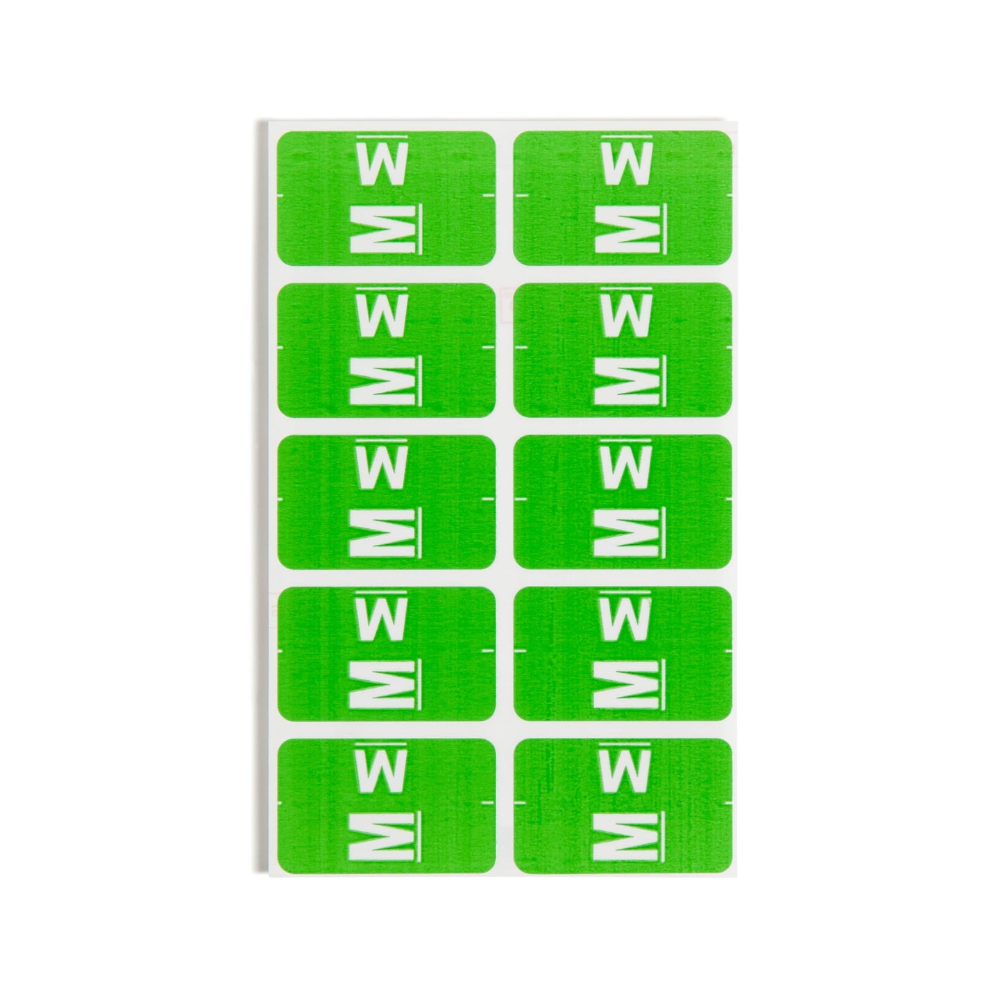 AlphaZ® ACCS Color Coded Alphabetic Labels - Sheets, Light Green Color, 1" X 1-5/8" Size, Set of 100, 086486671835