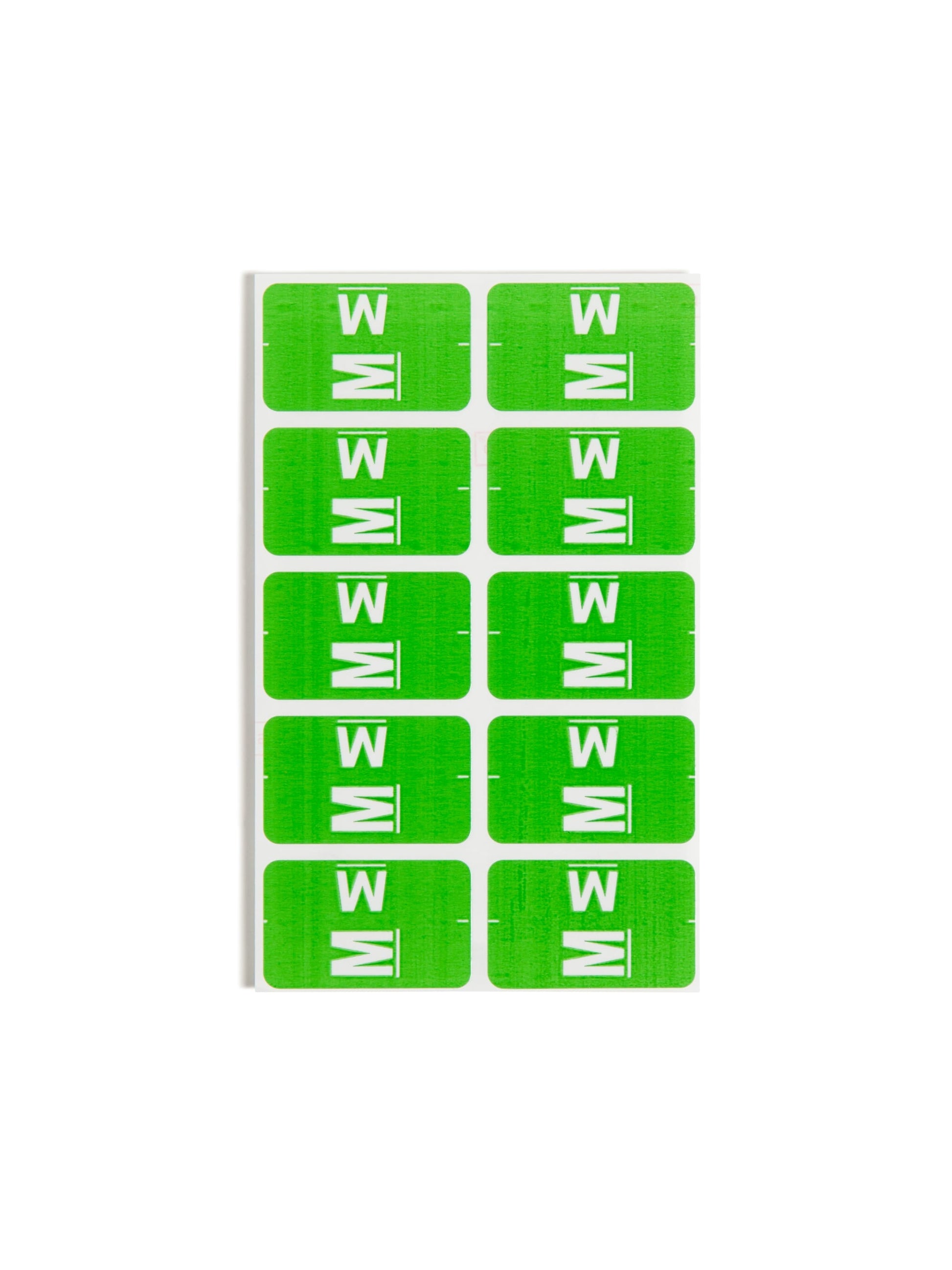 AlphaZ® ACCS Color Coded Alphabetic Labels - Sheets, Light Green Color, 1" X 1-5/8" Size, Set of 100, 086486671835