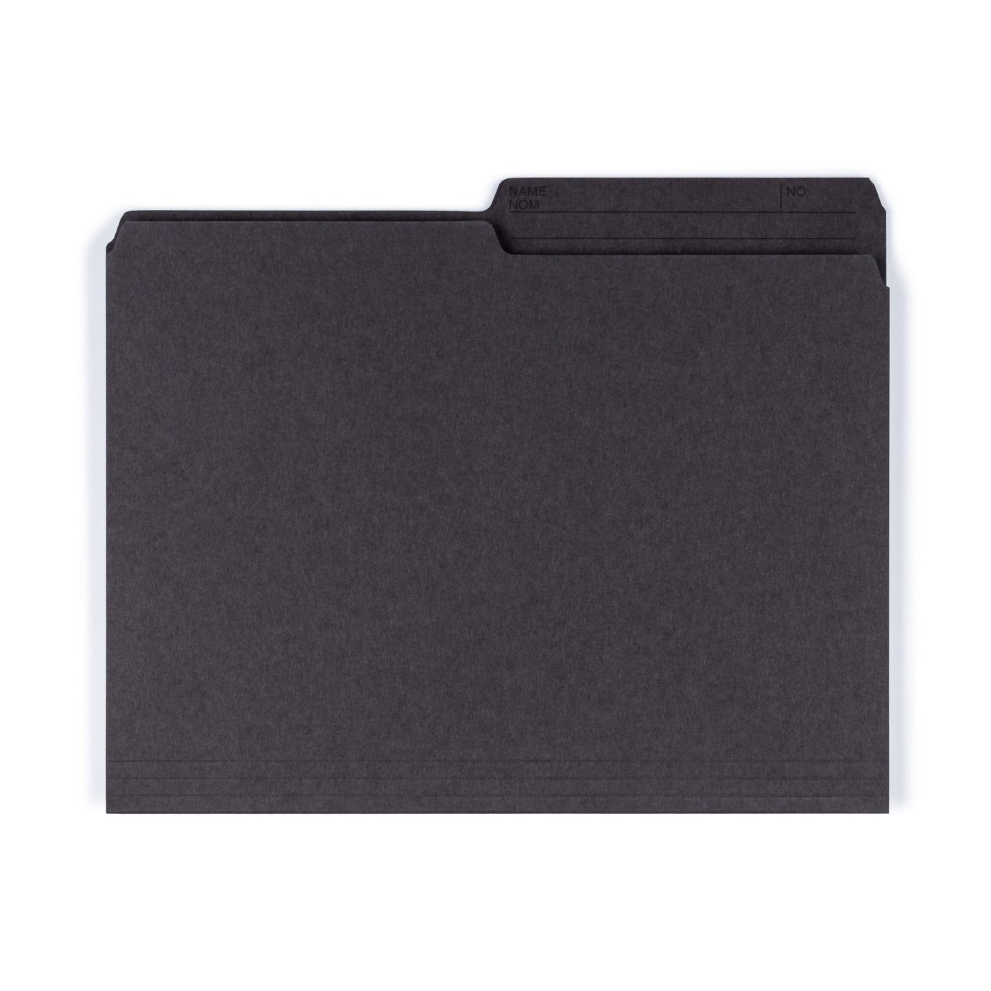 Reversible Printed Tab File Folders, 1/2-Cut Tab, Black Color, Letter Size, Set of 100, 086486103640
