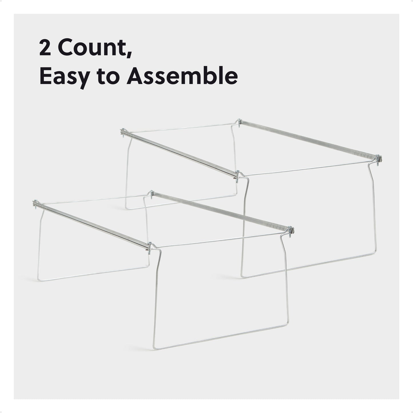 Hanging File Folder Frame, Gray Color, Legal Size, Set of 2, 086486648738